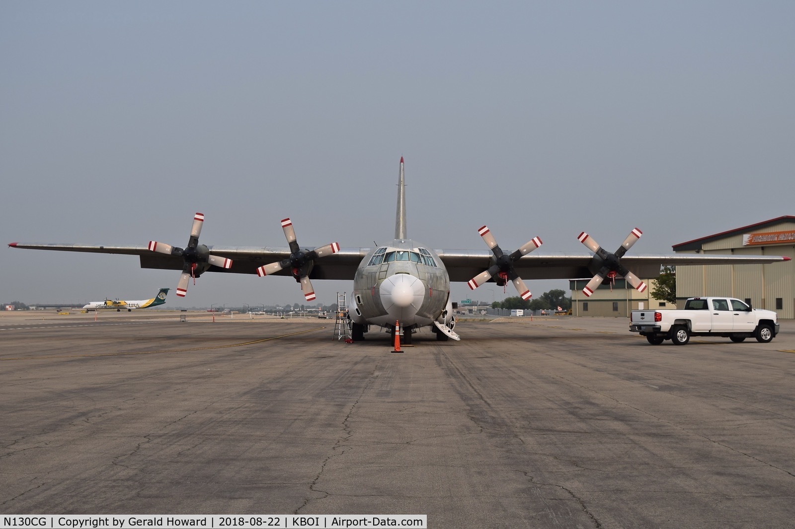 N130CG, 1981 Lockheed EC-130Q Hercules C/N 382-4904, Under Maintenance on the west De ice pad.