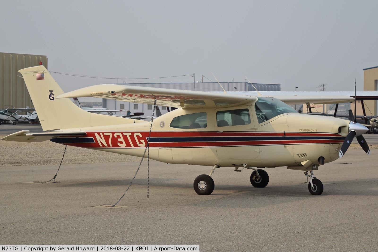 N73TG, 1976 Cessna T210M Turbo Centurion C/N 21061652, Parked on the south GA ramp.