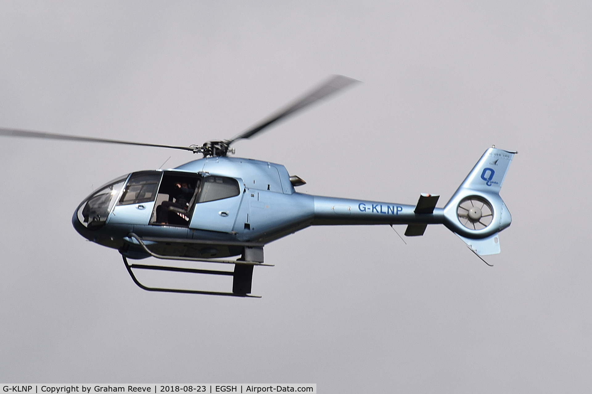 G-KLNP, 2007 Eurocopter EC-120B Colibri C/N 1492, Flying with the door open.