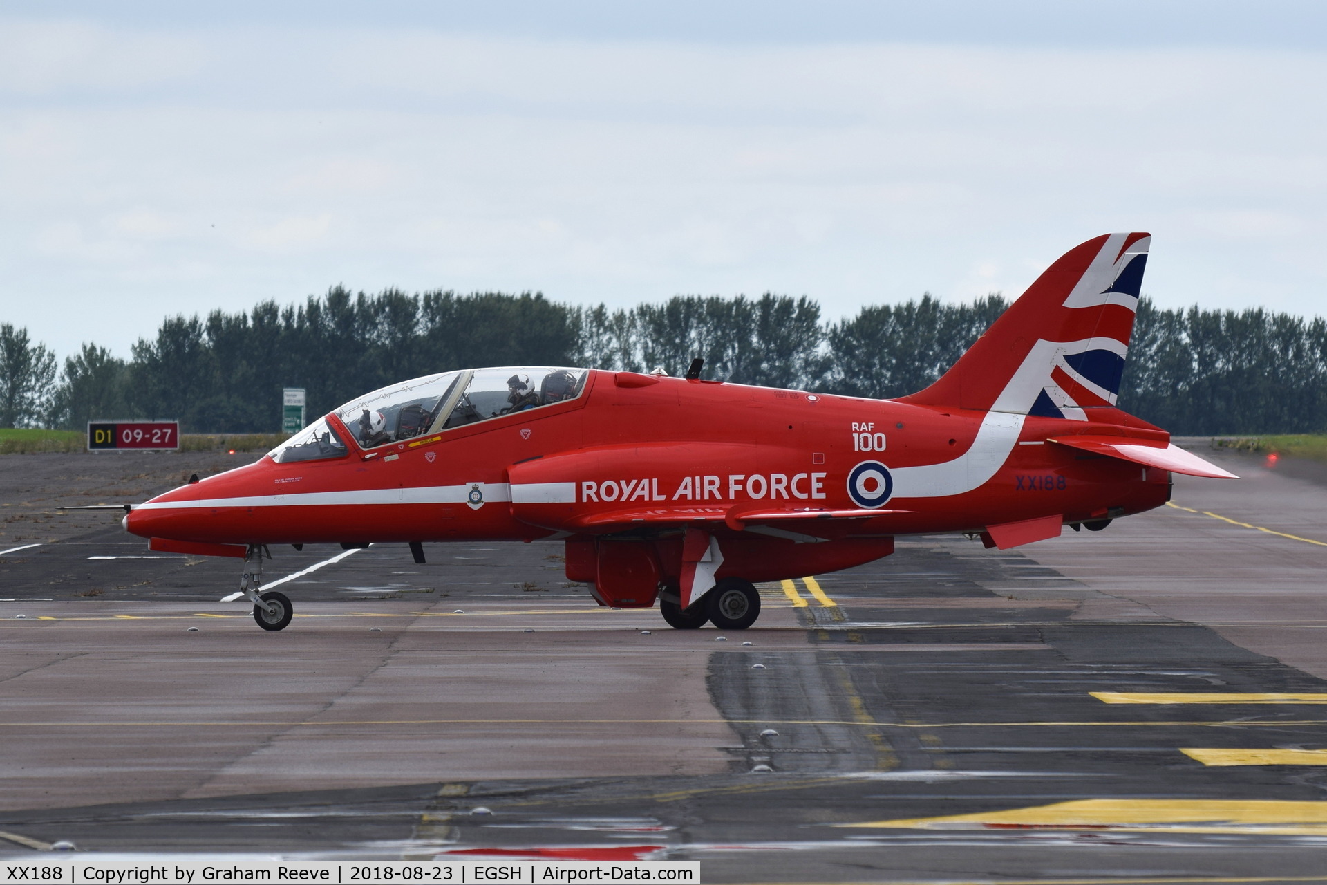 XX188, 1977 Hawker Siddeley Hawk T.1A C/N 035/312035, Just landed at Norwich.