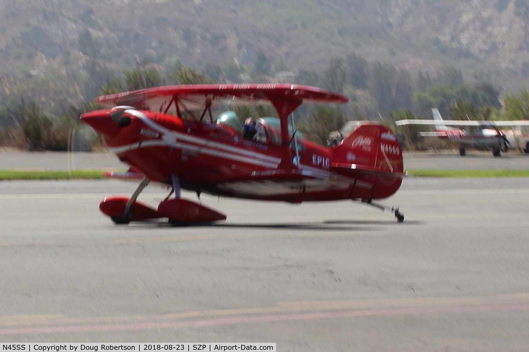 N45SS, 1975 Trogdon Pitts S-1S C/N T5, 1975 Trogdon PITTS S1S, Lycoming O&VO-360 180 Hp, classic Experimental class aerobatic bipe, S-turns taxi to Rwy 22