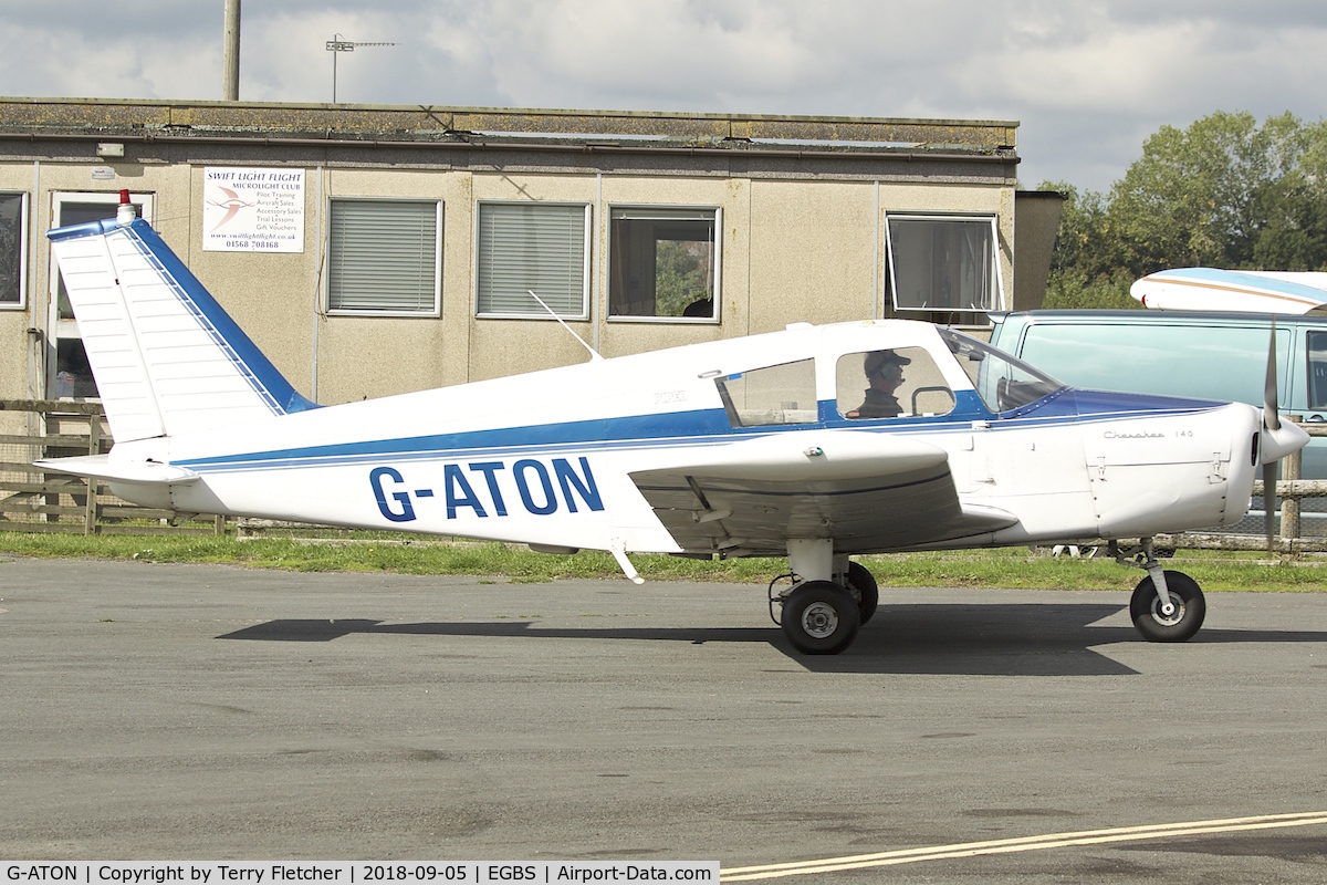 G-ATON, 1966 Piper PA-28-140 Cherokee C/N 28-21654, At Shobdon