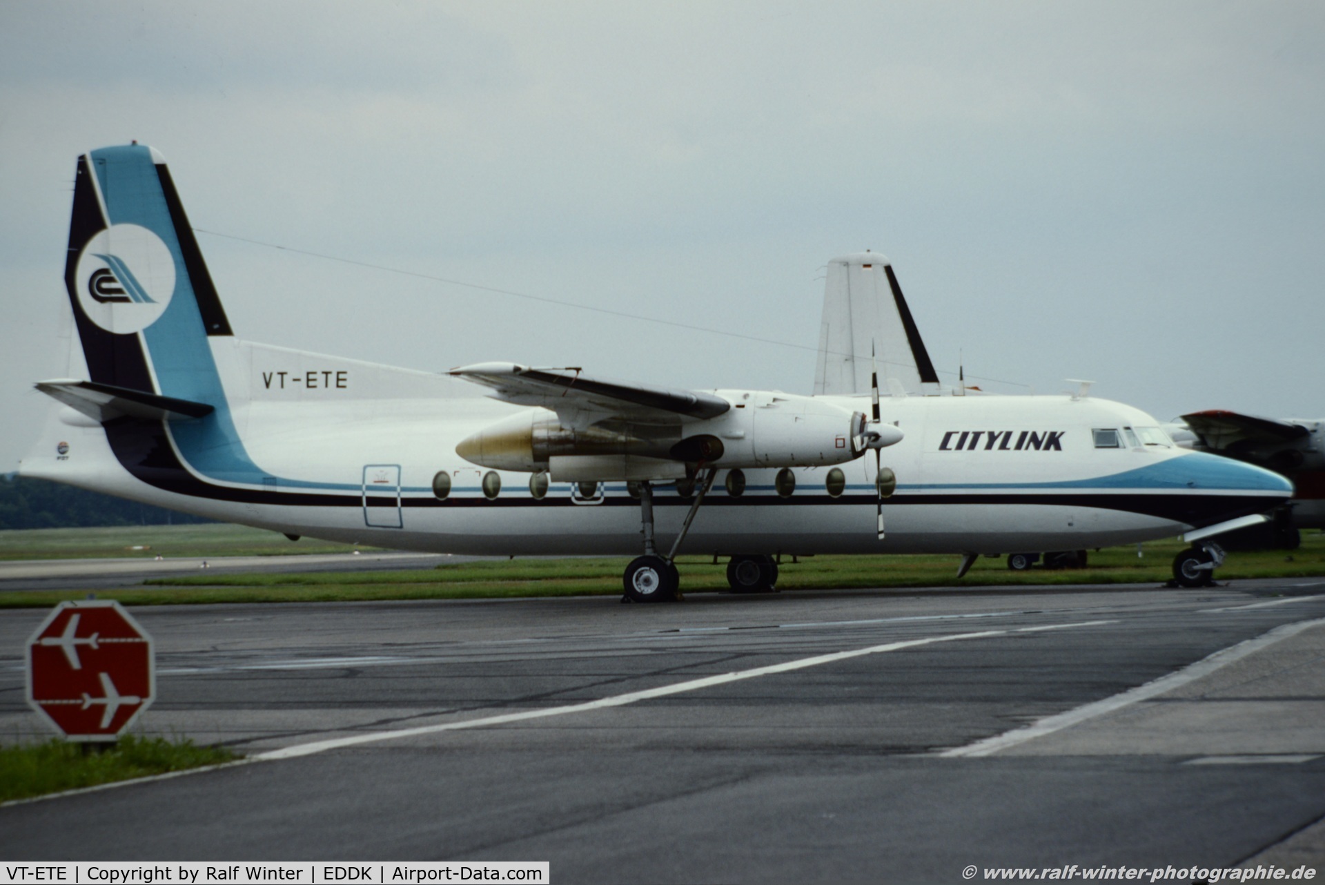 VT-ETE, 1969 Fokker F-27-200 Friendship C/N 10414, Fokker F27-200 Friendship - XF Citylink Airways - 10414 - VT-ETE - 05.1993 - CGN
