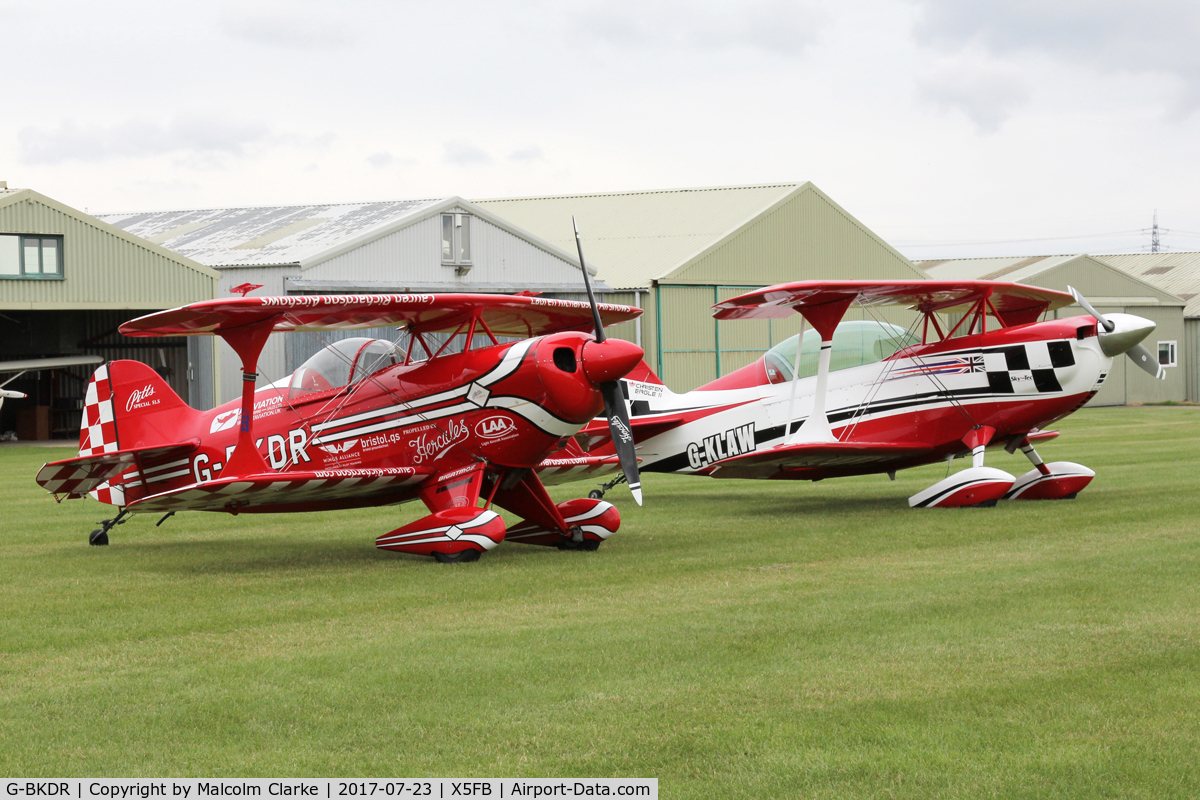 G-BKDR, 1982 Pitts S-1S Special C/N PFA 009-10654, Pitts S-1S Special at Fishburn Airfield, UK. July 23rd 2017.