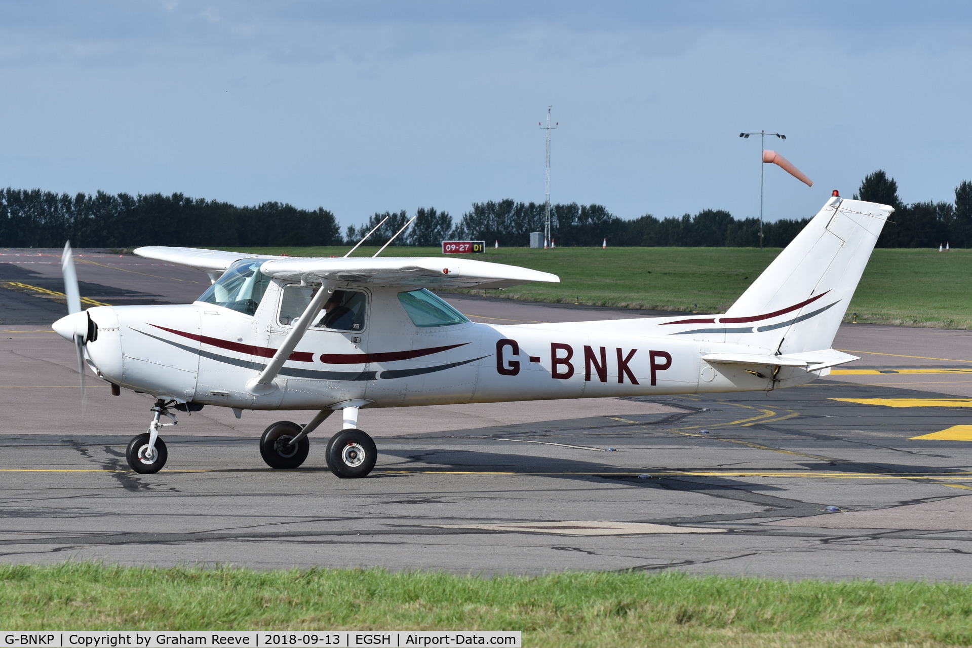 G-BNKP, 1978 Cessna 152 C/N 152-81286, Just landed at Norwich.