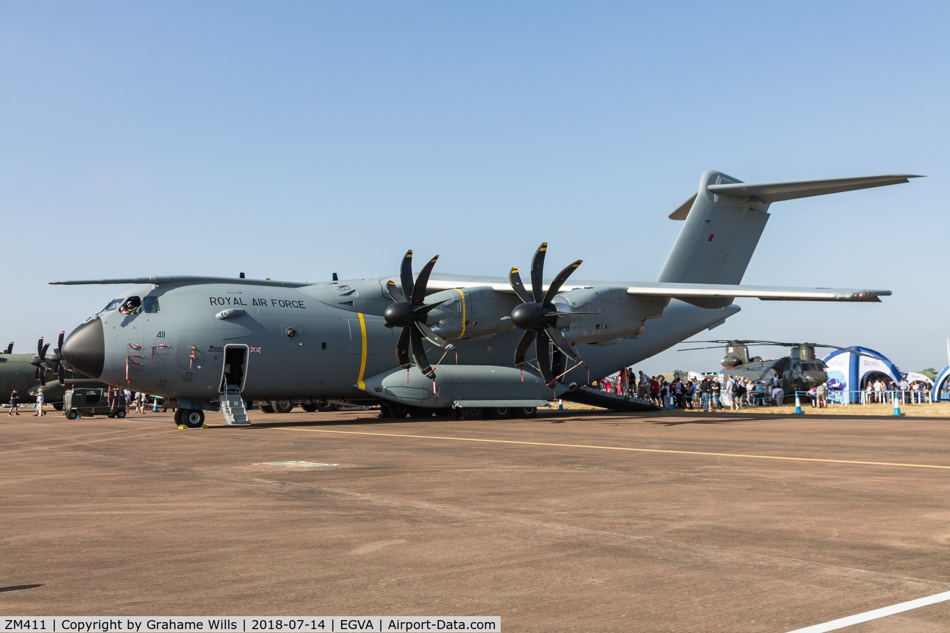 ZM411, 2016 Airbus A400M-180 Atlas C.1 C/N 039, Airbus Atlas C1 ZM411 70 Sqd RAF, Fairford 14/7/18