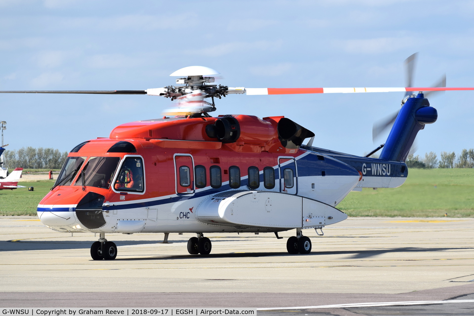 G-WNSU, 2014 Sikorsky S-92A C/N 920229, Just landed at Norwich.