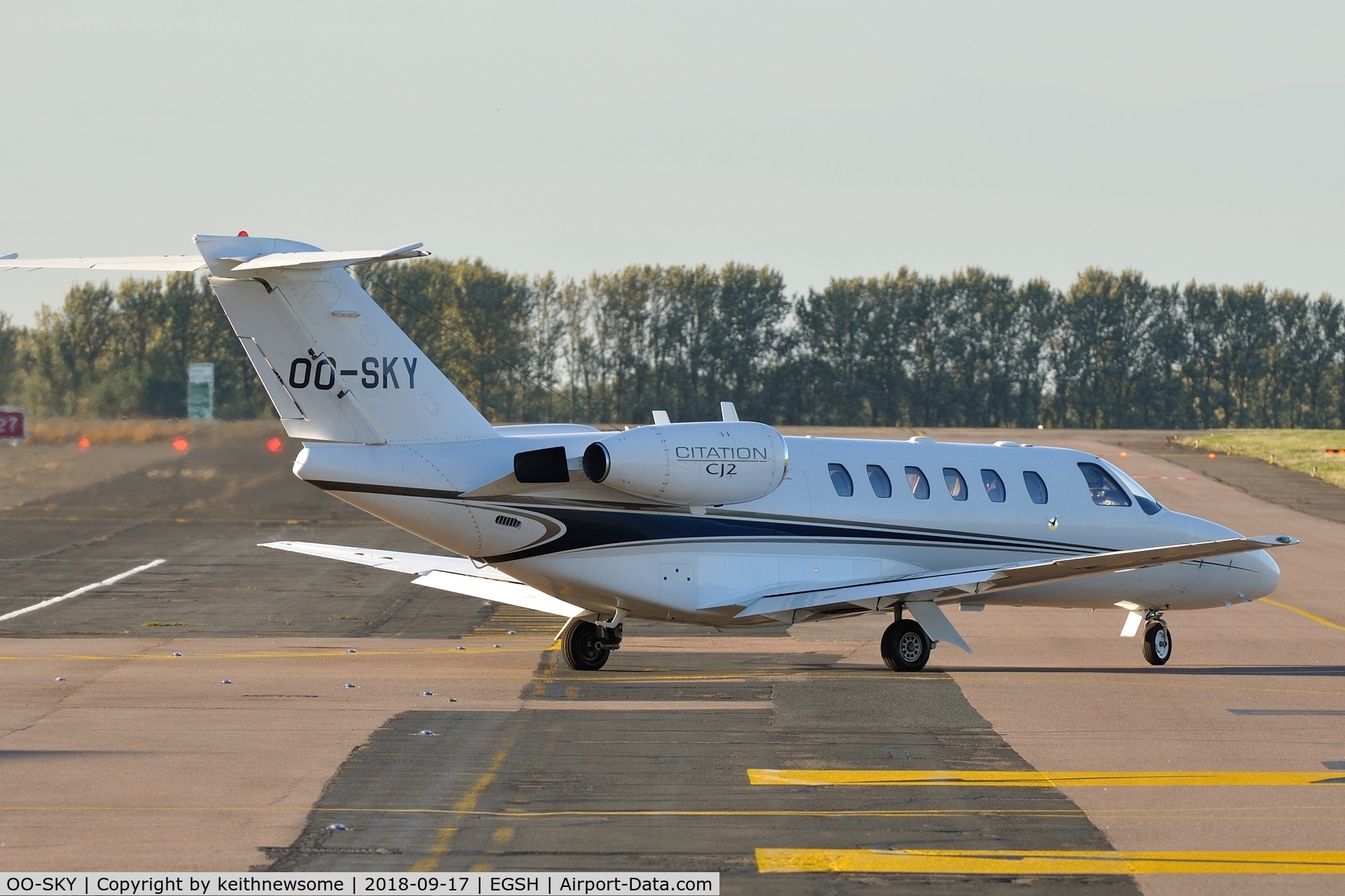 OO-SKY, 2004 Cessna 525A CitationJet CJ2 C/N 525A-0197, Return visitor leaving this evening.