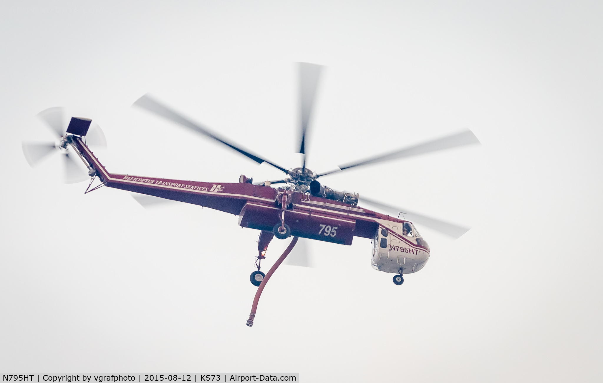 N795HT, 1968 Sikorsky CH-54A Tarhe C/N 64.063, Fighting Wildfires near Kamiah, ID 2015