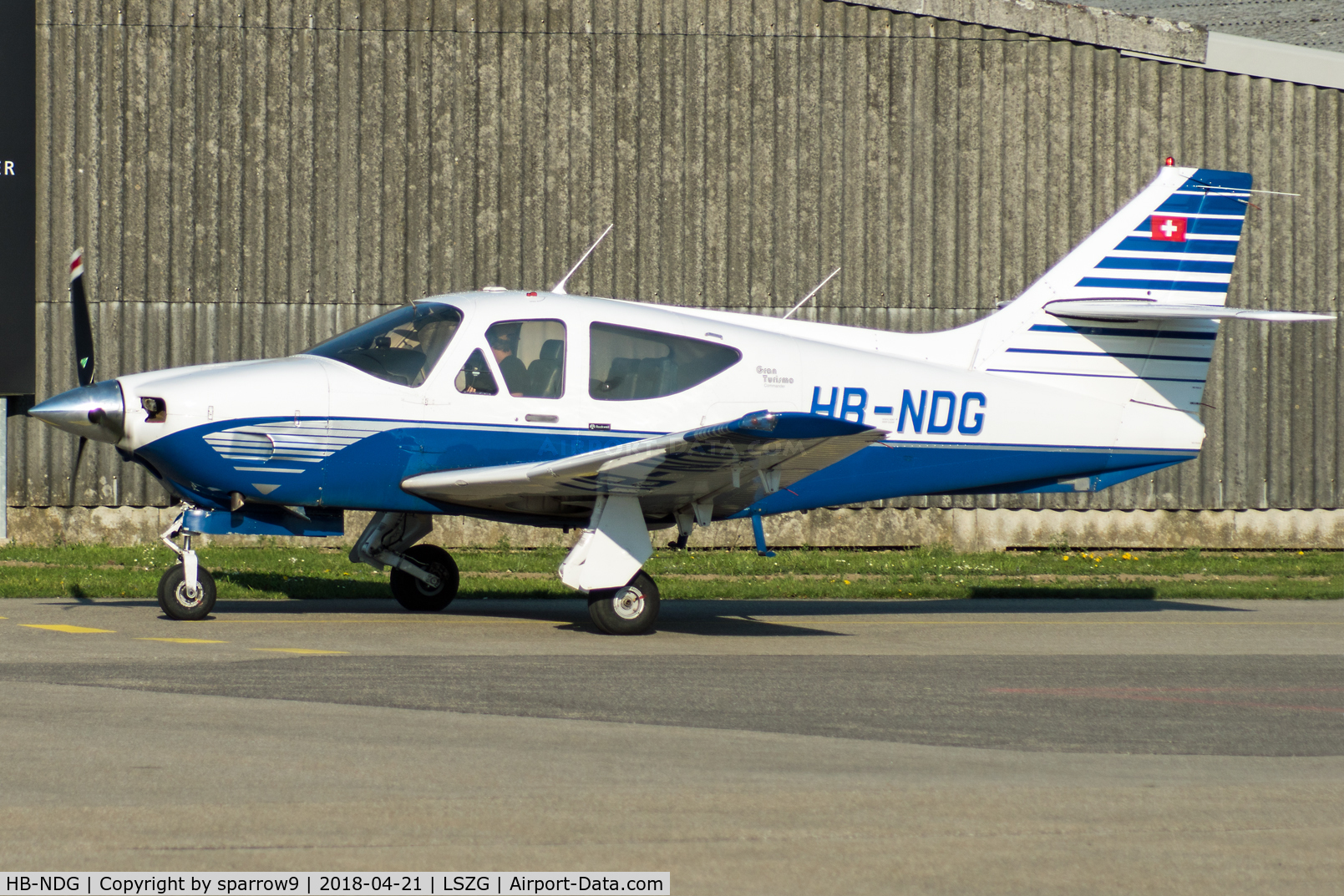 HB-NDG, 1979 Rockwell International 114A Commander C/N 14512, Back to the hangar.