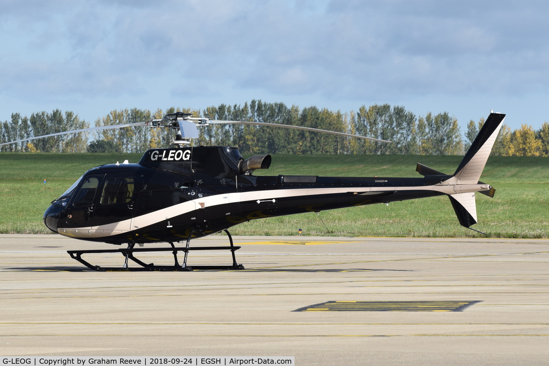 G-LEOG, 2015 Airbus Helicopters AS-350B-3 Ecureuil C/N 8114, Parked at Norwich.