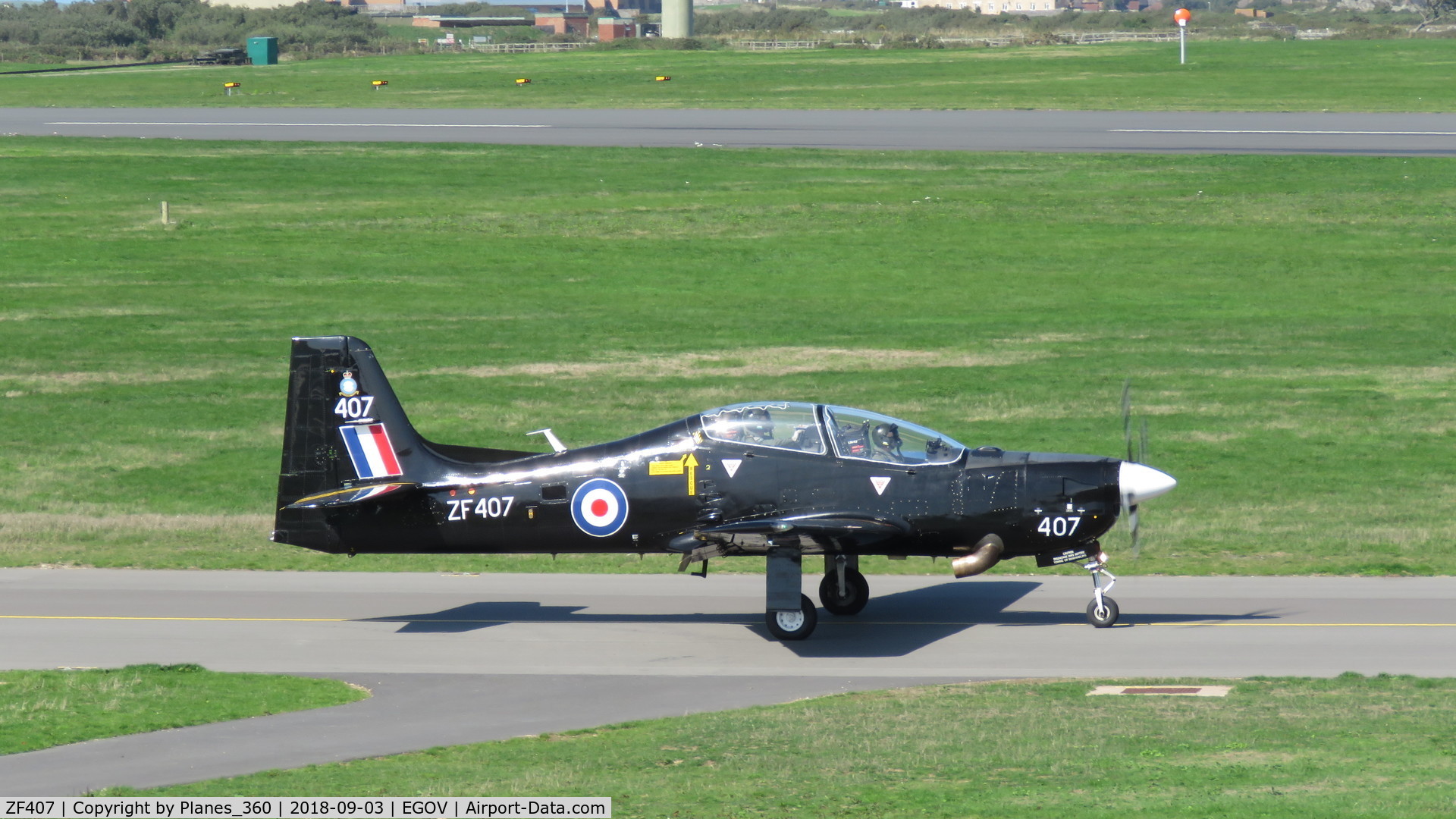 ZF407, 1992 Short S-312 Tucano T1 C/N S126/T97, Taxing at RAF Valley