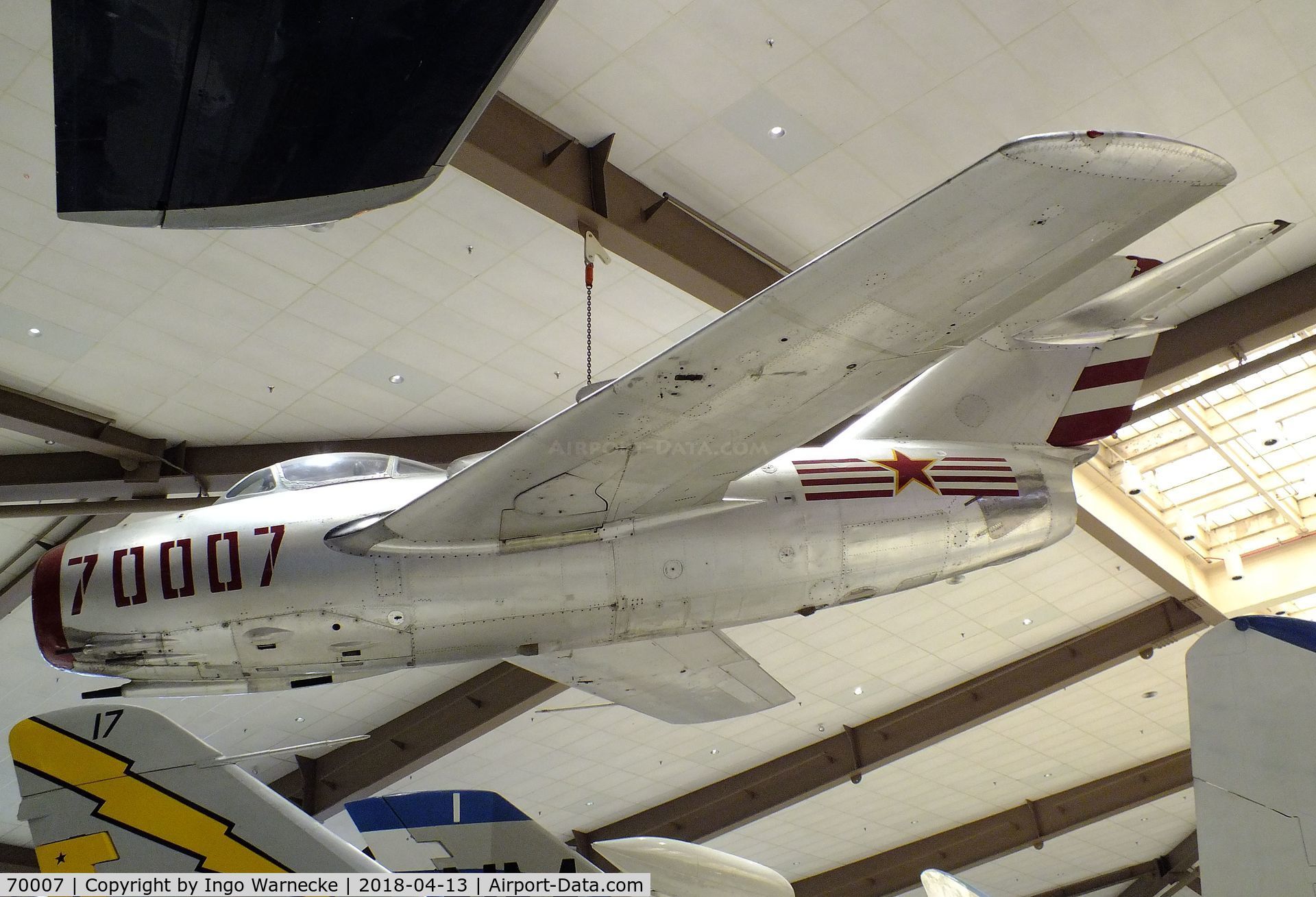 70007, Mikoyan-Gurevich MiG-15 C/N Not found 70007, Mikoyan i Gurevich MiG-15 FAGOT at the NMNA, Pensacola FL