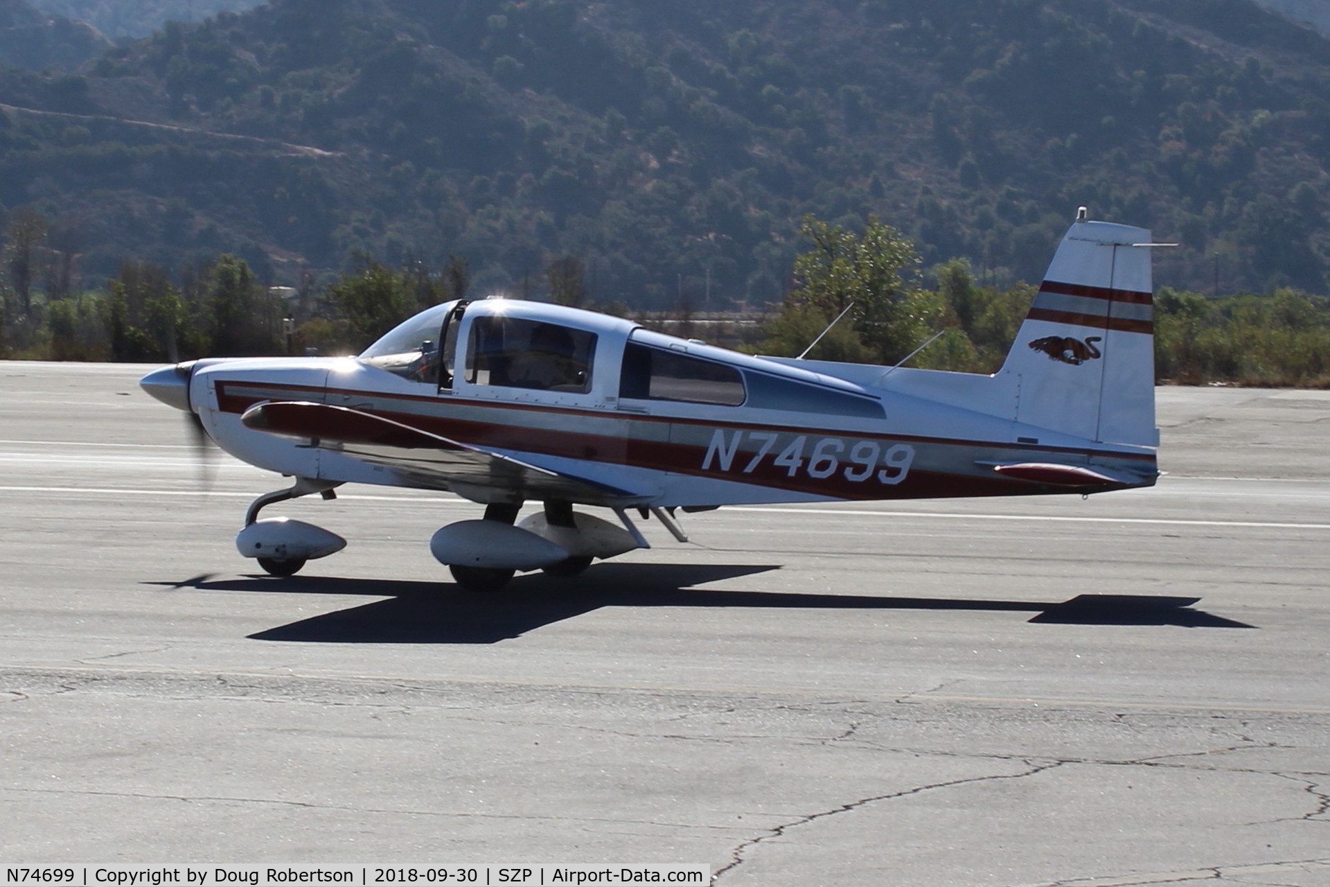 N74699, 1976 Grumman American AA-5B Tiger C/N AA5B0355, 1976 Grumman American AA-5B TIGER, Lycoming O&VO-360 180 Hp, taxi to Transient Ramp