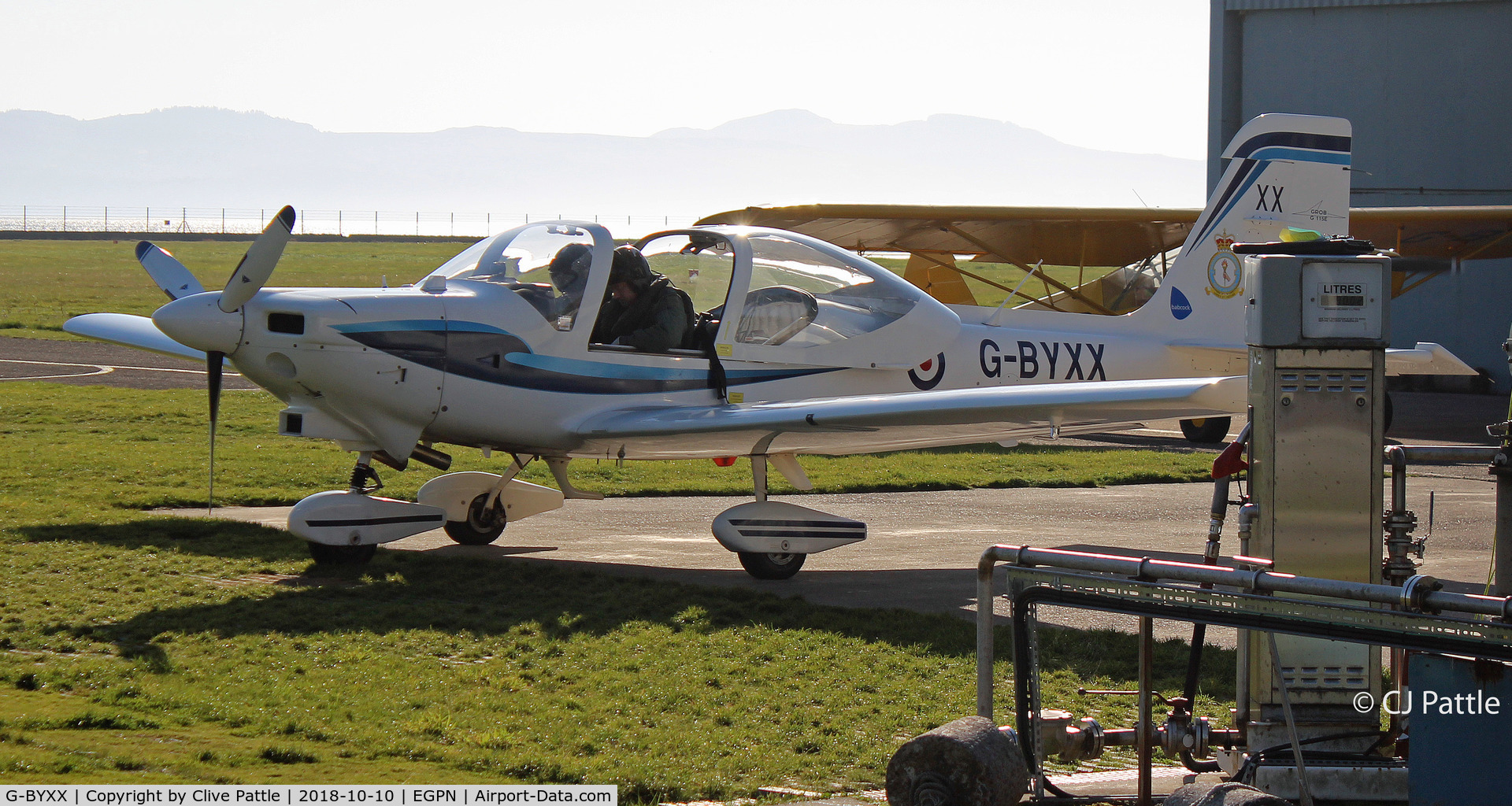 G-BYXX, 2001 Grob G-115E Tutor T1 C/N 82180/E, Refuelling stop at Dundee