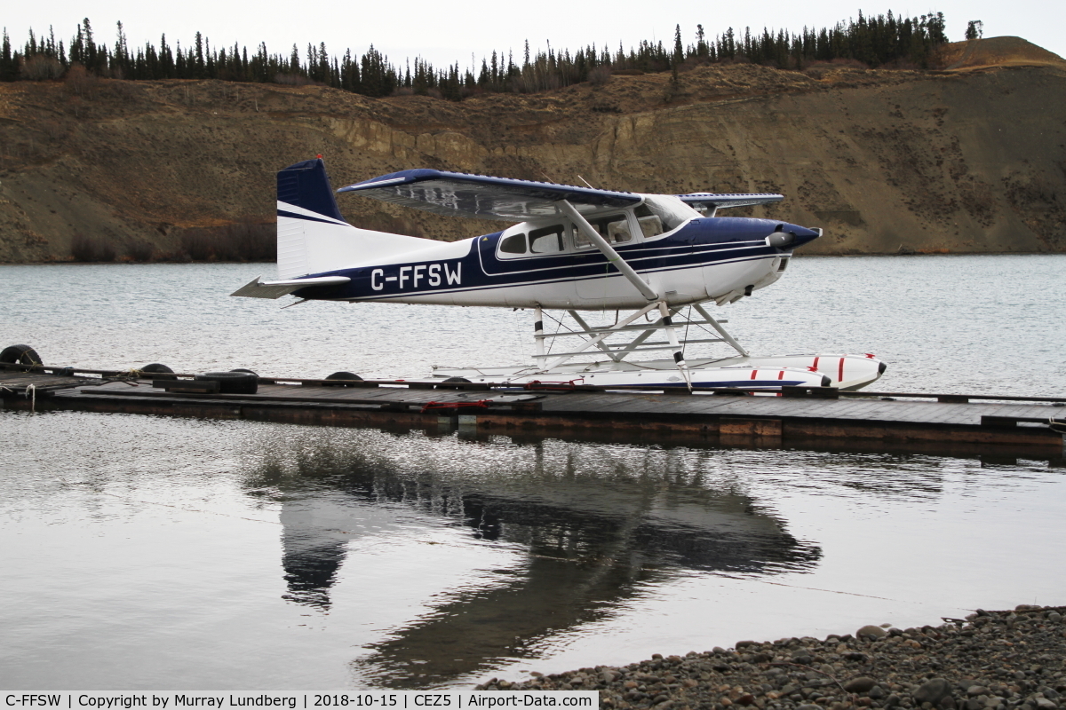C-FFSW, 1973 Cessna A185F Skywagon 185 C/N 18502135, At the dock on Schwatka Lake, Yukon.