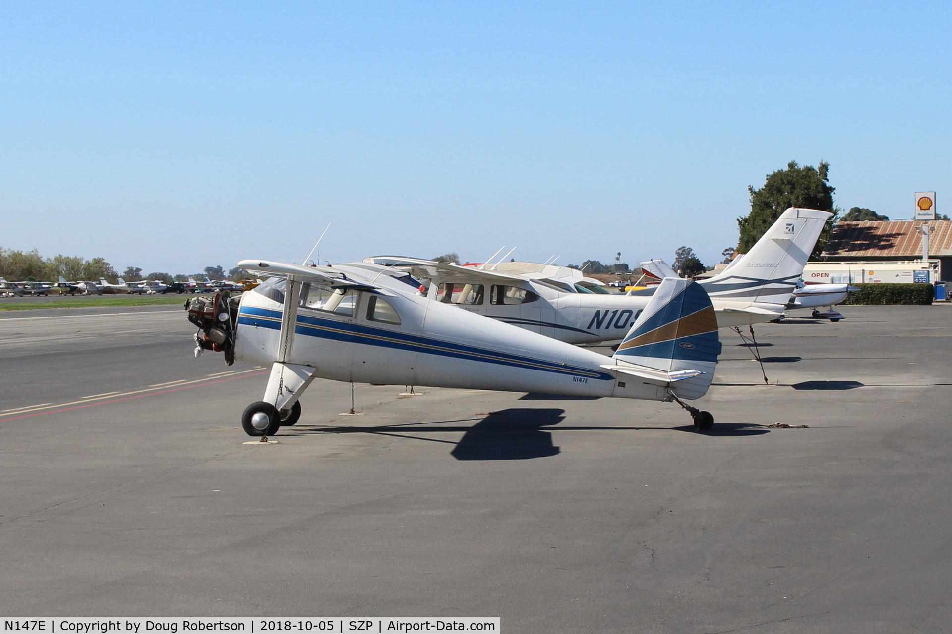 N147E, 1947 Luscombe 8E Silvaire C/N 5256, 1947 Luscombe 8E SILVAIRE, Continental C85 85 Hp, cowl and prop off. Originally, this aircraft was all polished shiny aluminum-not painted