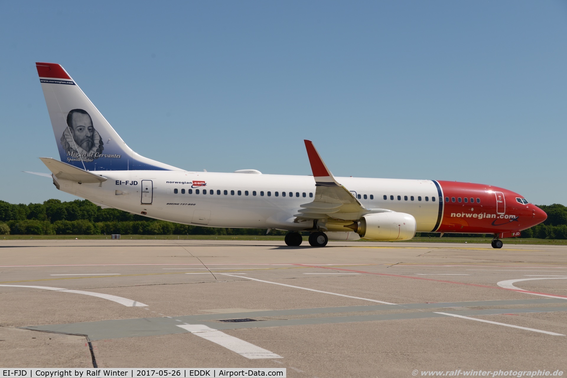 EI-FJD, 2015 Boeing 737-8JP C/N 41143, Boeing 737-8JP(W) - IBK Norwegian Air International 'Miguel De Cervantes' - 41143 - EI-FJD - 26.05.2017 - CGN