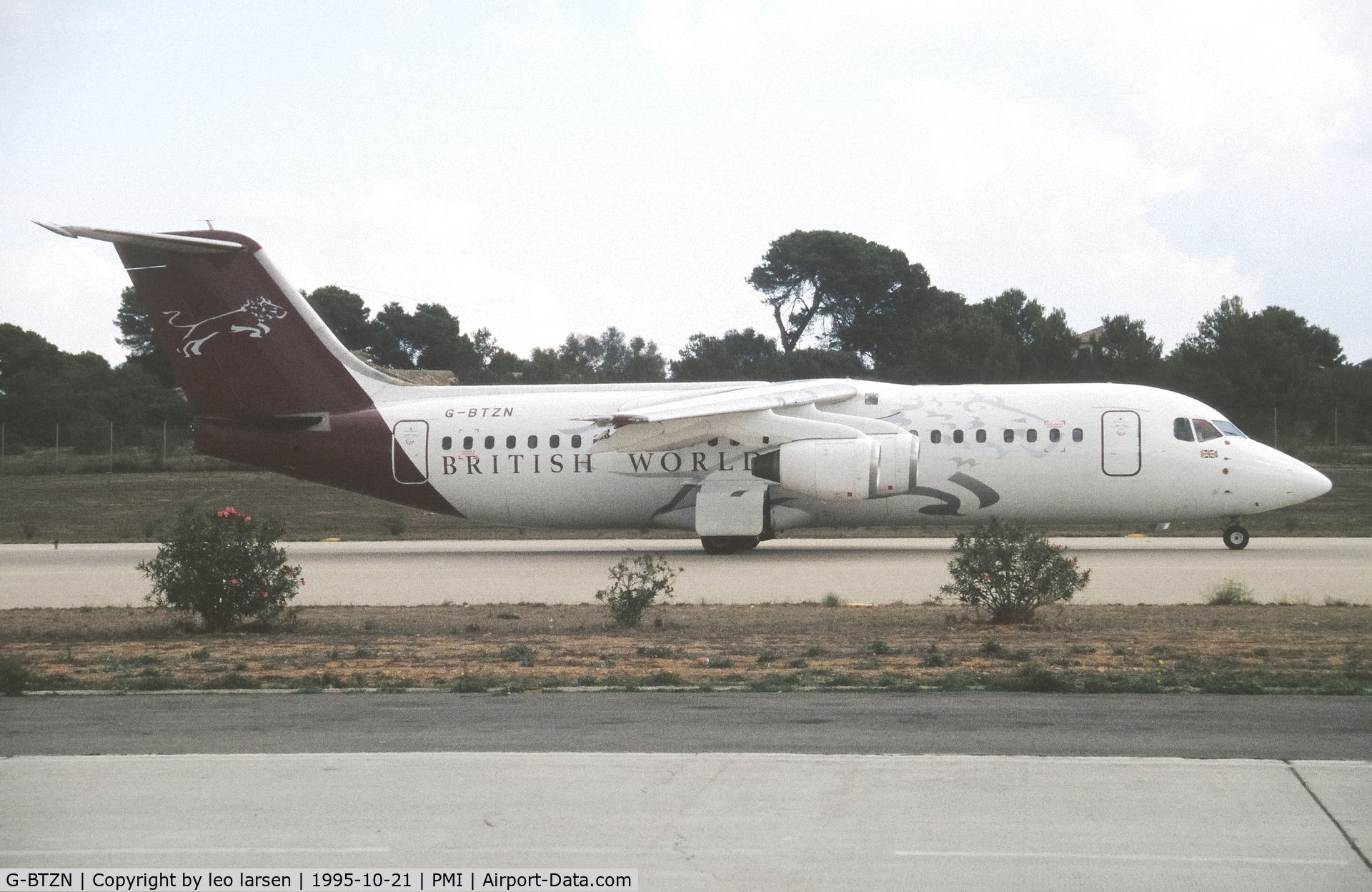 G-BTZN, 1989 British Aerospace BAe.146-300 C/N E3149, Palma de Mallorca 21.10.1995