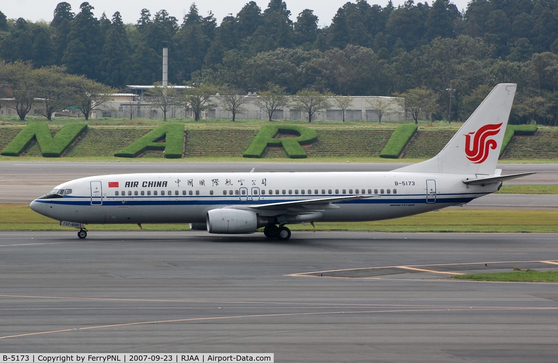 B-5173, 2006 Boeing 737-8Q8 C/N 30705, Arrival of Air China B738. Aircraft transferred to Ethiopian in 2016.
