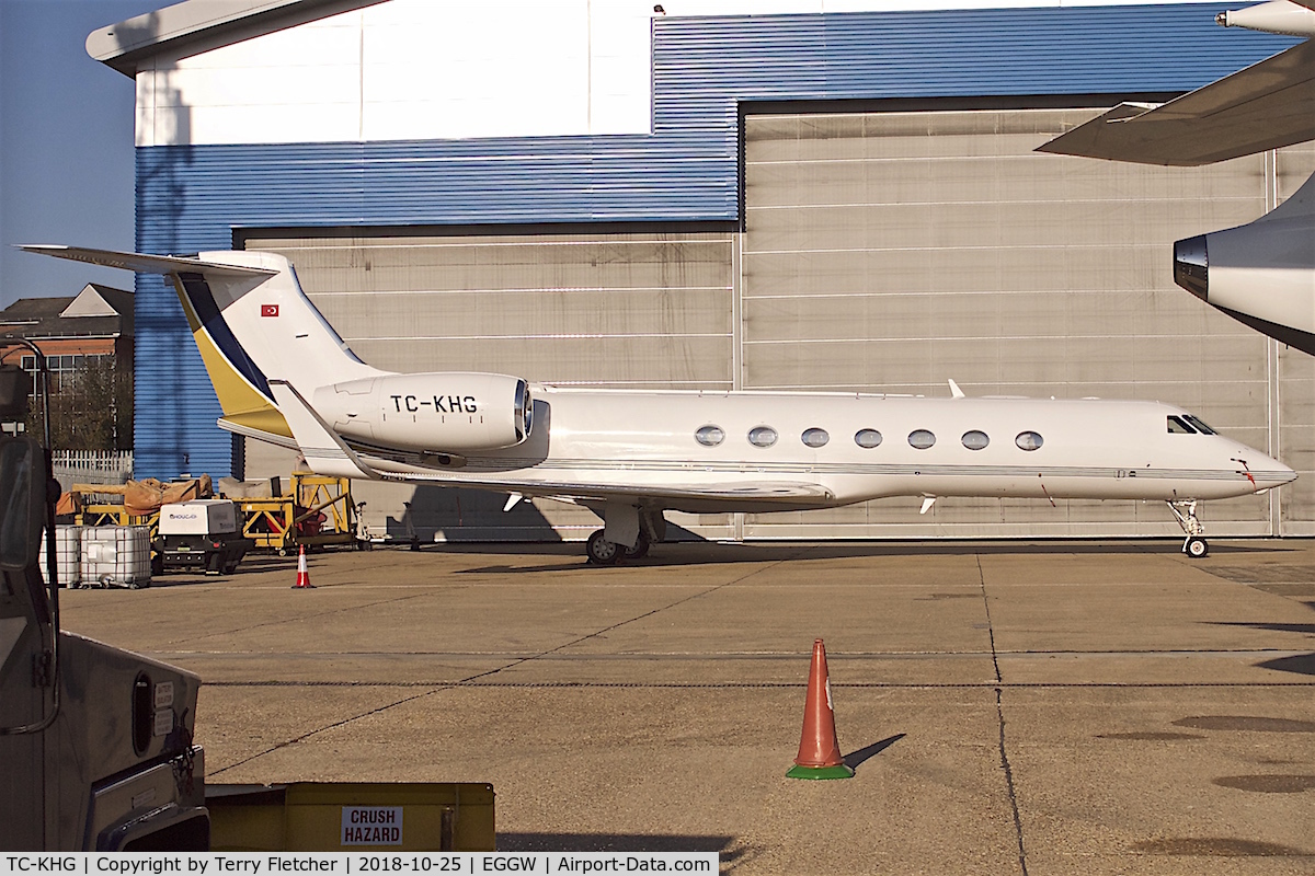 TC-KHG, 2014 Gulfstream G550 C/N 5459, At London-Luton