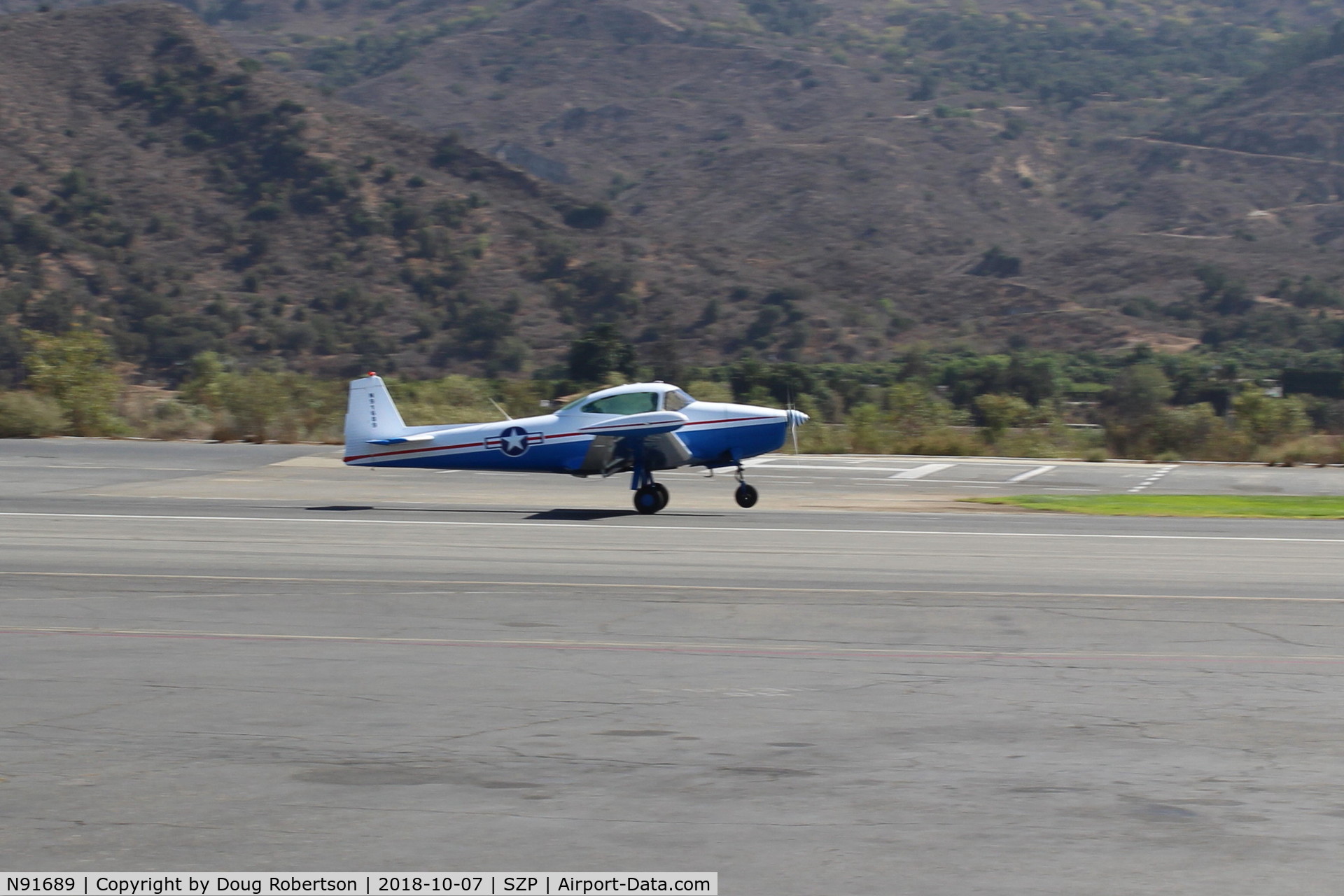 N91689, 1946 North American Navion (NA-145) C/N NAV-4-431, 1946 North American NAVION, Continental E-225 upgrade, departure takeoff roll Rwy 22