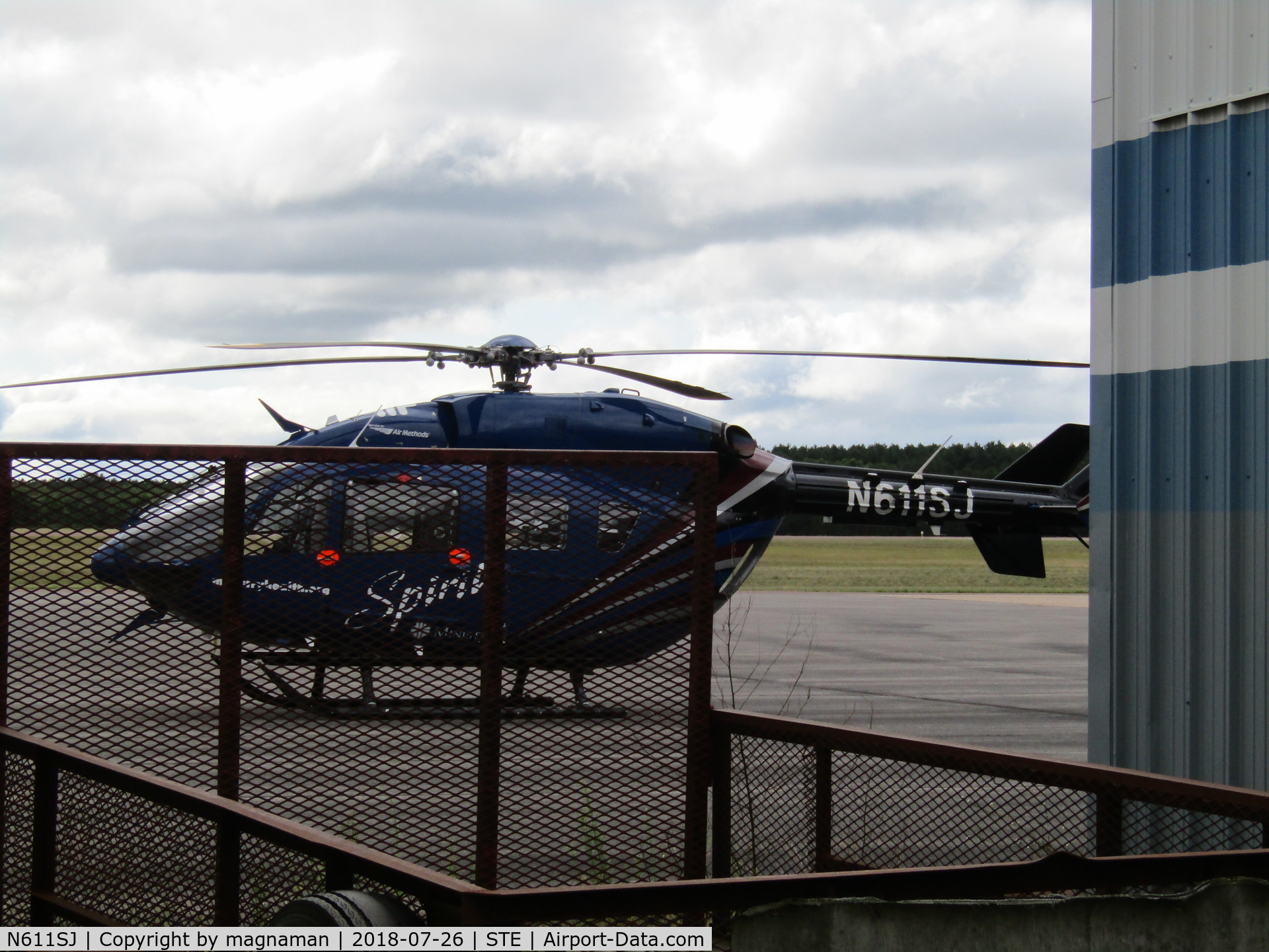 N611SJ, Eurocopter-Kawasaki EC-145 (BK-117C-2) C/N 9303, on apron at stevens point