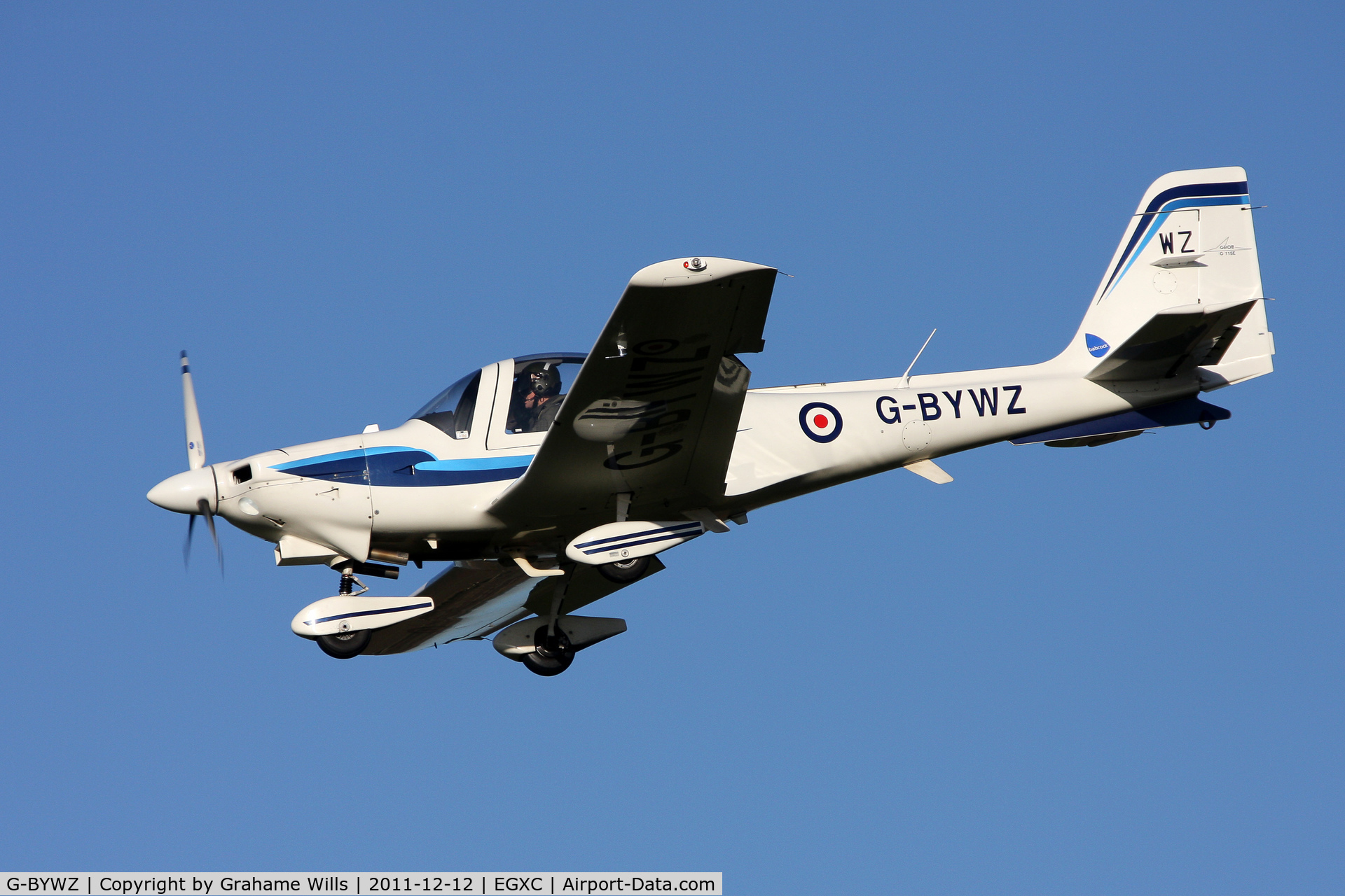 G-BYWZ, 2001 Grob G-115E Tutor T1 C/N 82160/E, Grob G115E Tutor T1 G-BYWZ 16/115 [R] Sqd RAF, Coningsby 12/12/11