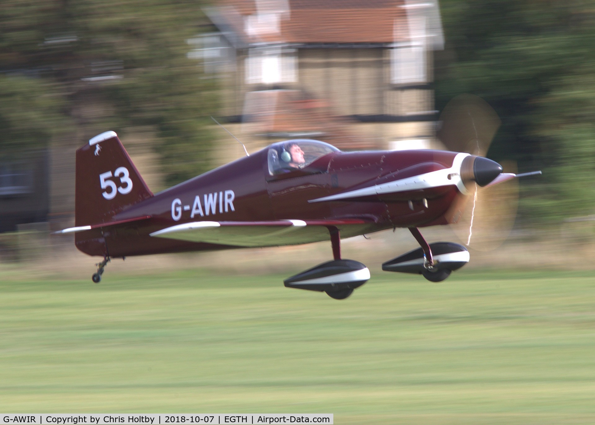 G-AWIR, 1973 Mustang Aeronautics Midget Mustang MM-1 C/N PFA 1315, At the Shuttleworth Race Day 2018. Privately owned now in Kettering.