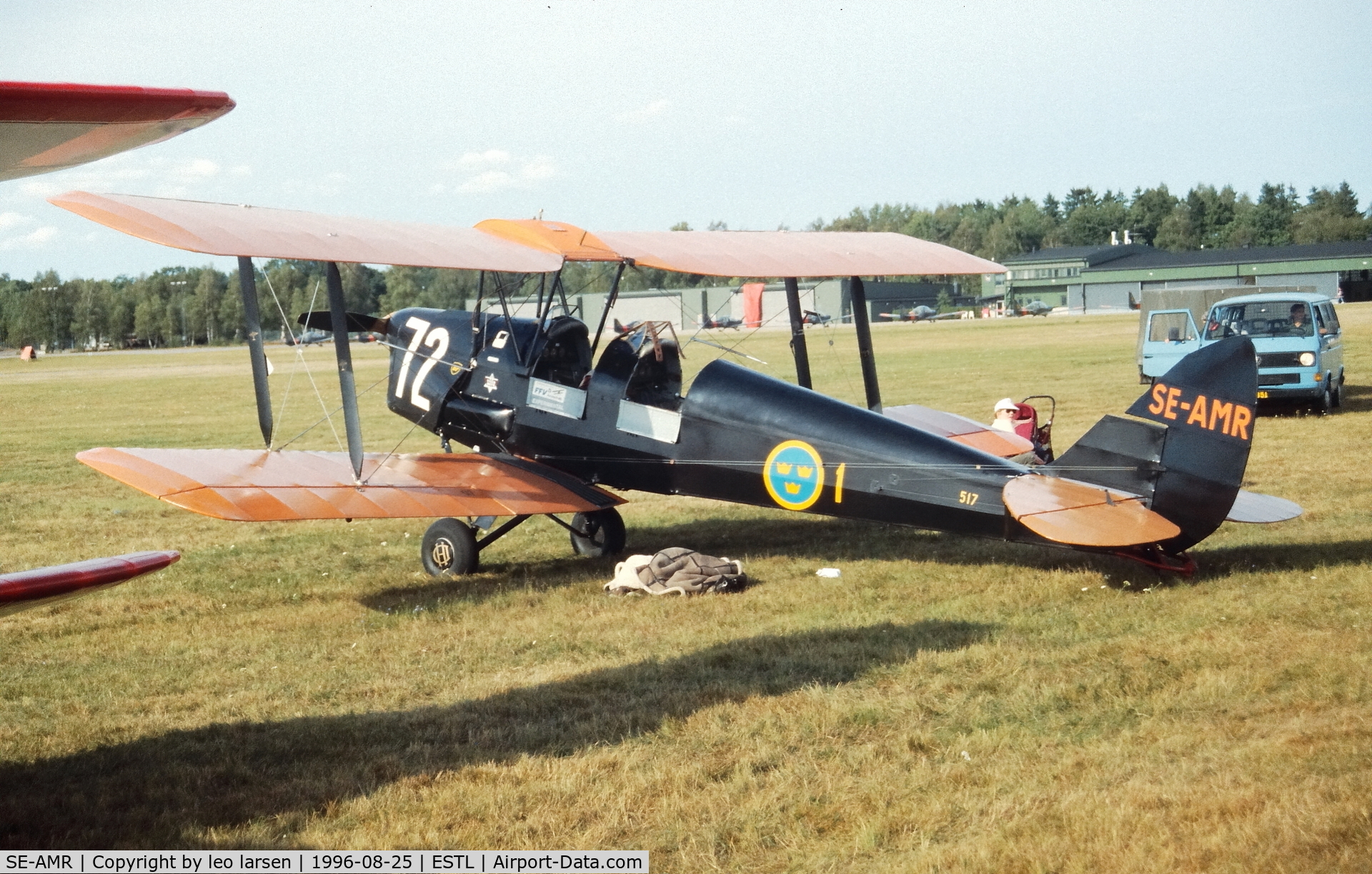 SE-AMR, 1935 De Havilland (ASJA) Sk11a Tiger Moth II (DH-82A) C/N 49, Ljungbyhed F.5 Air Base 25.8.1996