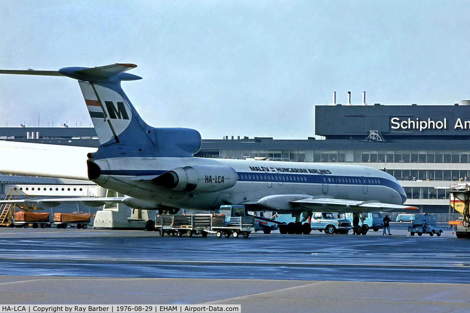 HA-LCA, 1973 Tupolev Tu-154B-2 C/N 73A045, HA-LCA   Tupolev TU-154B2 [73A-045] (MALEV) Amsterdam-Schiphol~PH @ 29/08/1976