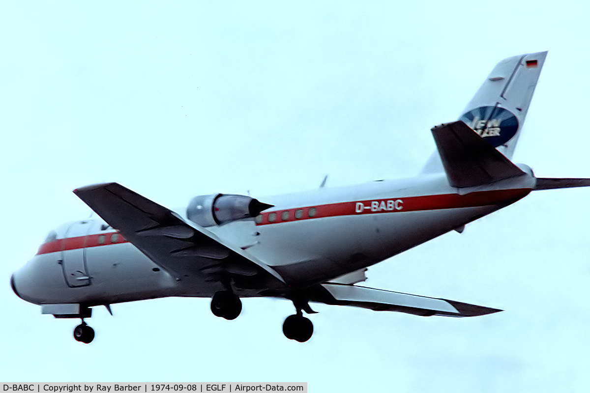 D-BABC, 1972 VFW-Fokker VFW-614 C/N G03, D-BABC   VFW-Fokker VFW-614 [MG.03] (VFW-Fokker) Farnborough~G 08/09/1974