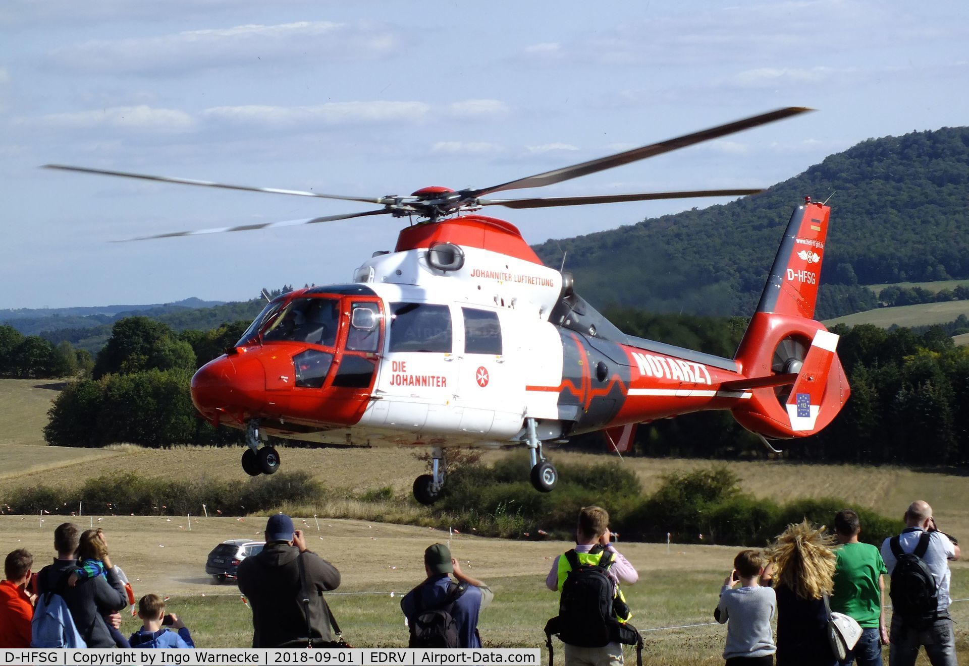D-HFSG, 2003 Eurocopter AS-365N-3 Dauphin 2 C/N 6649, Eurocopter AS.365N-3 Dauphin 2 of the Johanniter Rettungsdienst EMS at the 2018 Flugplatzfest Wershofen