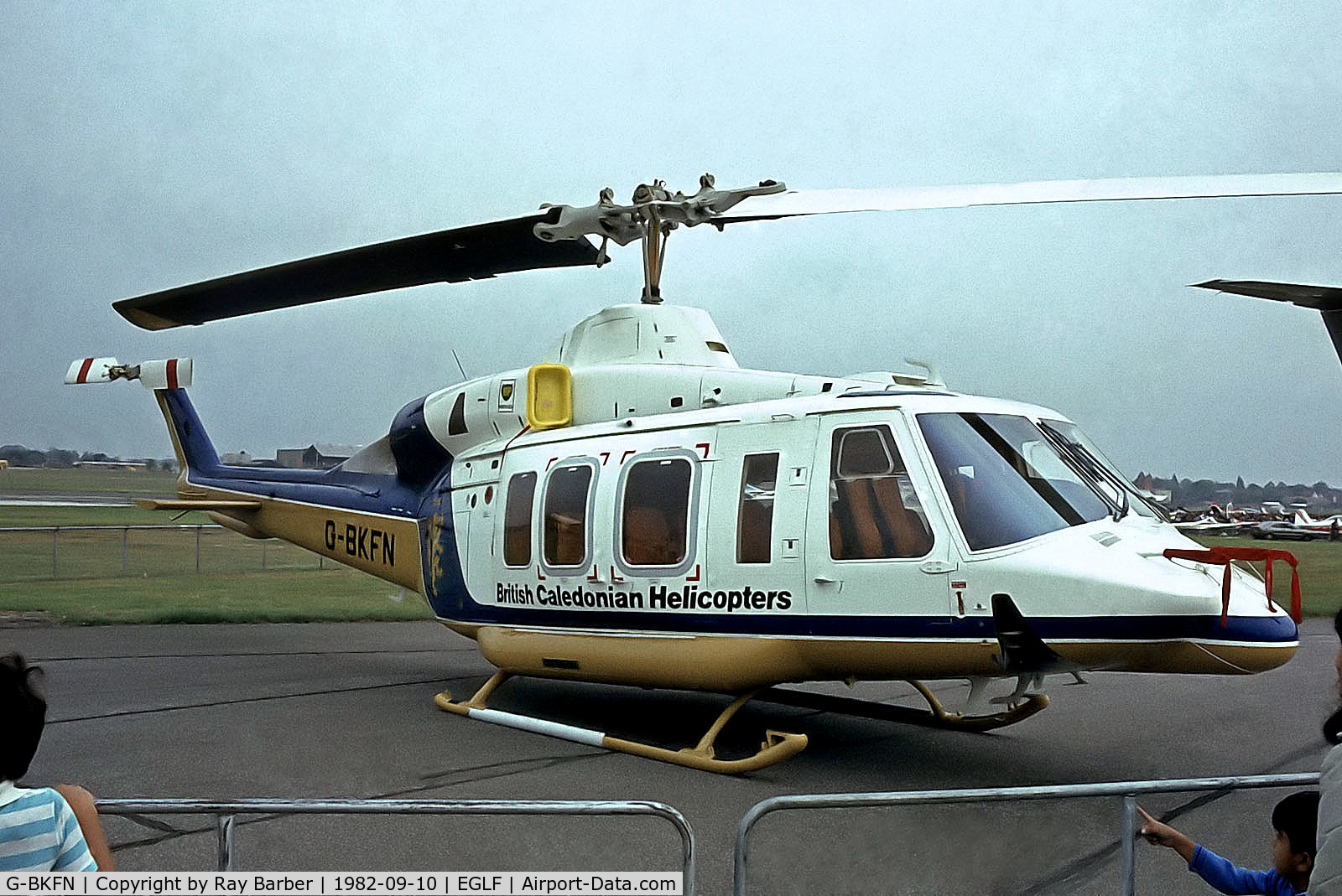 G-BKFN, 1982 Bell 214ST C/N 28109, G-BKFN   Bell 214ST Super Transport [28109] (British Caledonian Helicopters) Farnborough~G 10/09/1982