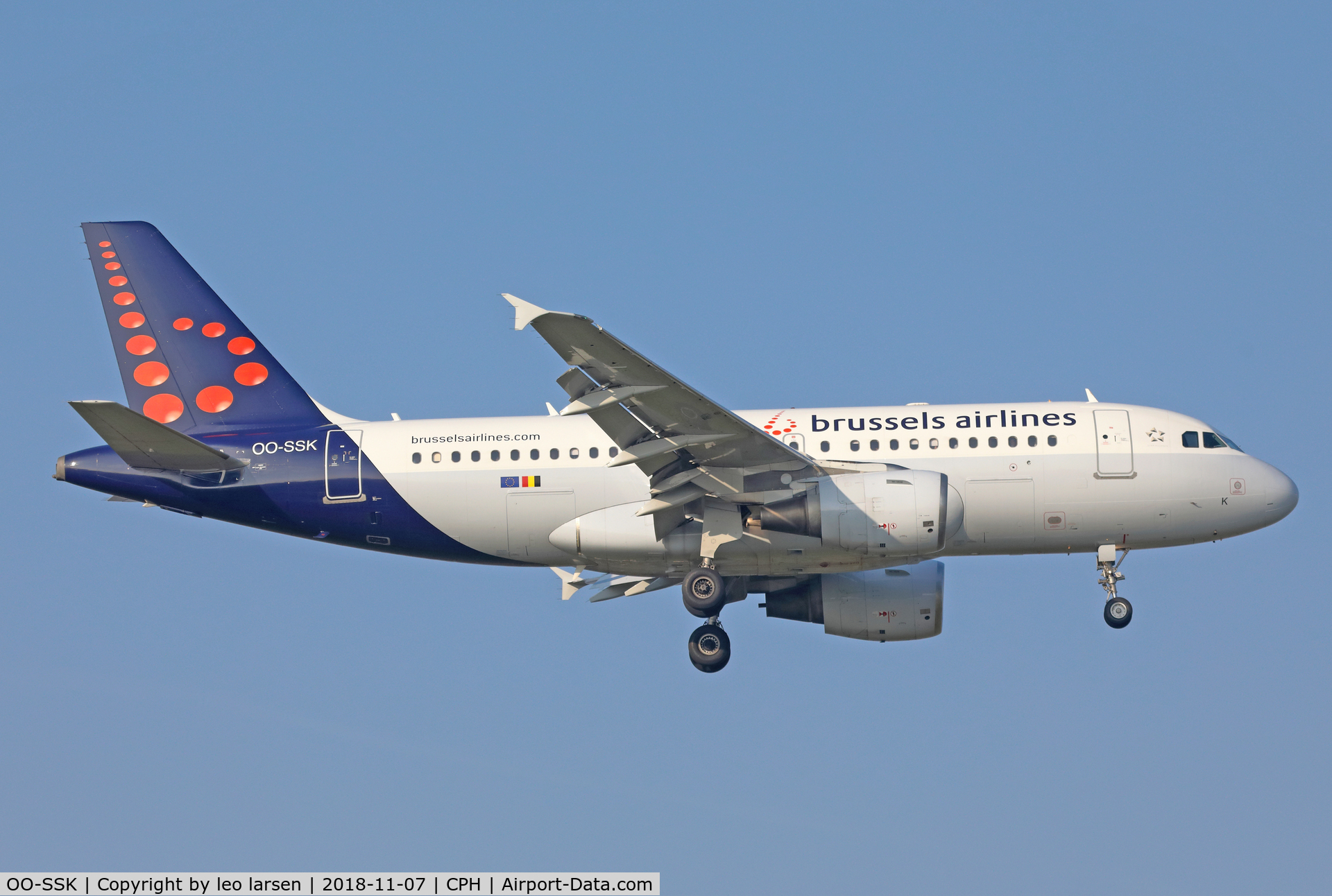 OO-SSK, 2000 Airbus A319-112 C/N 1336, Copenhagen 7.11.2018