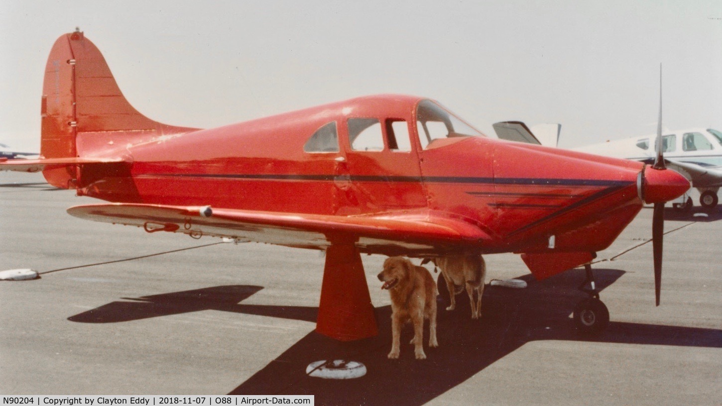 N90204, 1946 Johnson Rocket 185 C/N 11, Old Rio Vista Airport California late 1970's