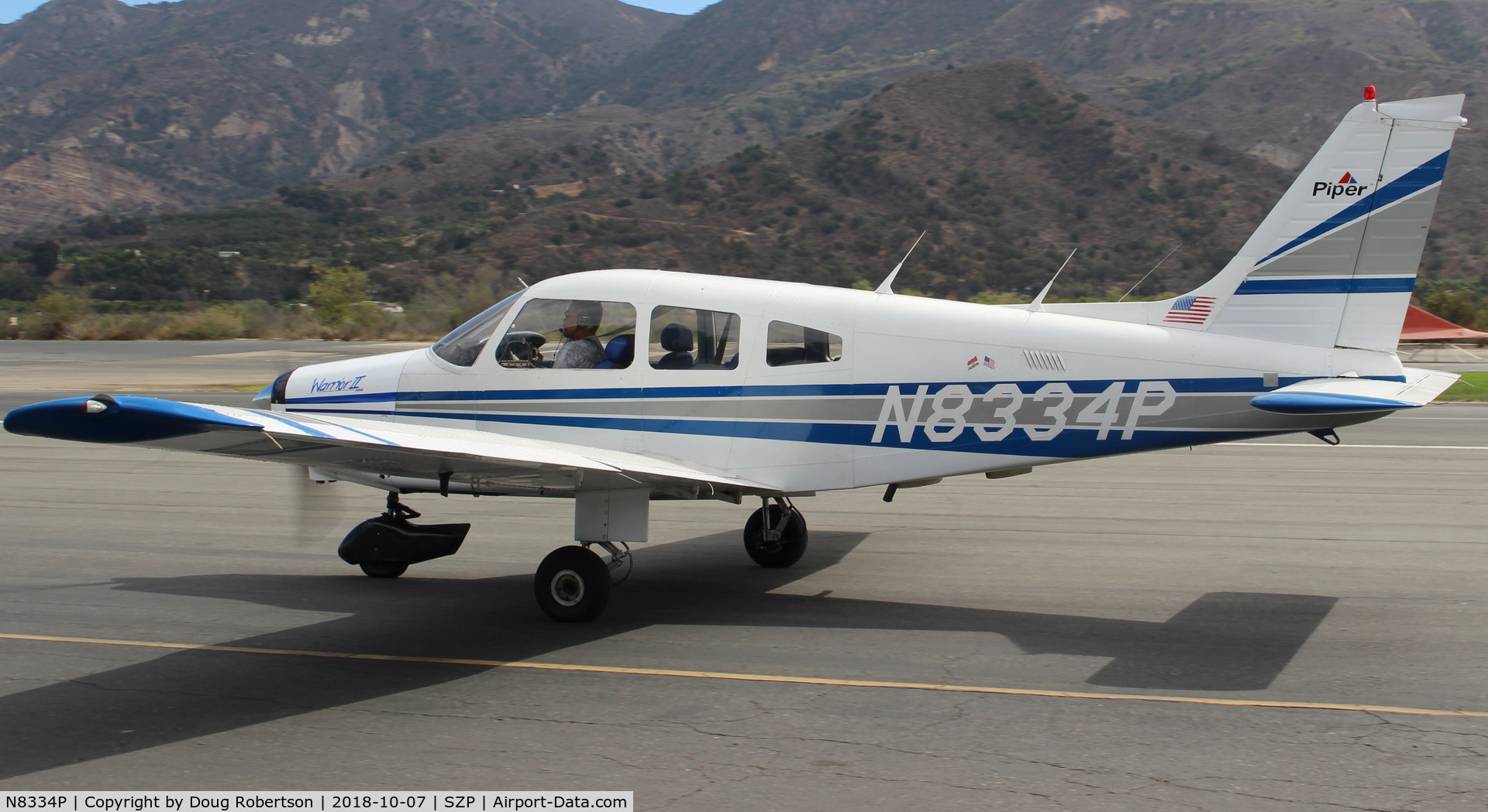N8334P, 1981 Piper PA-28-161 C/N 28-8116149, 1981 Piper PA-28-161 WARRIOR II, Lycoming O-320-D3G 160 Hp, taxi back