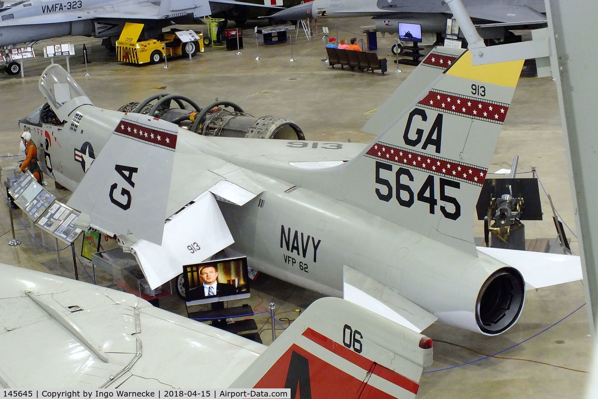 145645, Vought RF-8G Crusader C/N 519, Vought RF-8G Crusader at the USS Alabama Battleship Memorial Park, Mobile AL