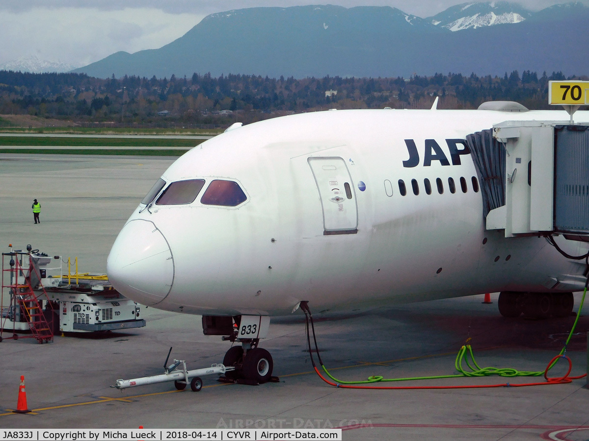 JA833J, 2013 Boeing 787-8 Dreamliner C/N 34846, At Vancouver