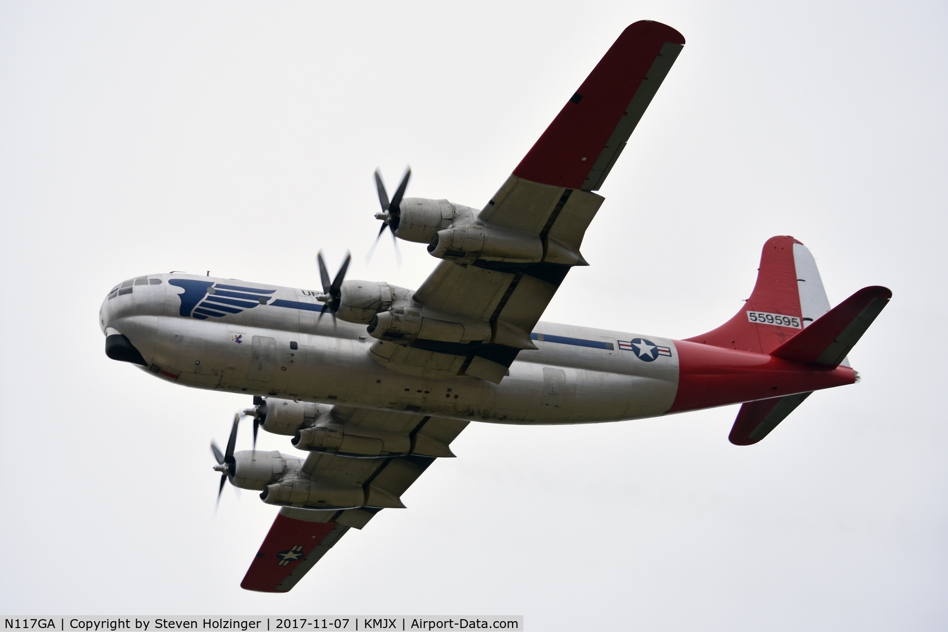 N117GA, 1952 Boeing C-97G (367-76-66) Stratofreighter C/N 16749, On her second flight since restoration was completed.