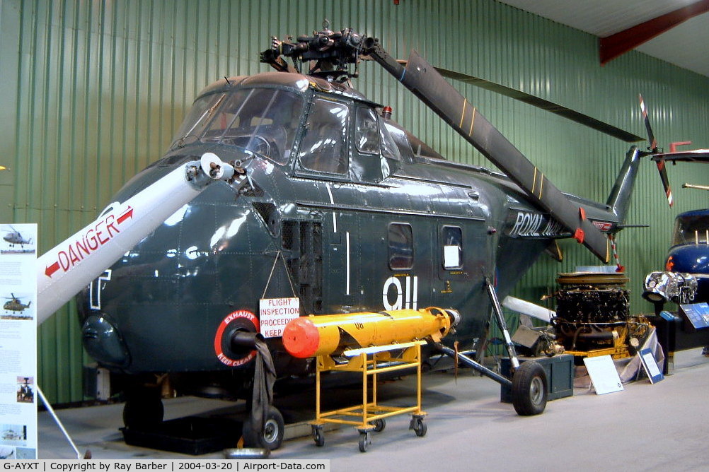 G-AYXT, 1957 Westland Whirlwind HAS.7 C/N WA167, G-AYXT   (XK940) Westland WS.55 Whirlwind HAS.7 [WA.167] (Ex Royal Navy / The Helicopter Museum) Weston-super-Mare~G 20/03/2004