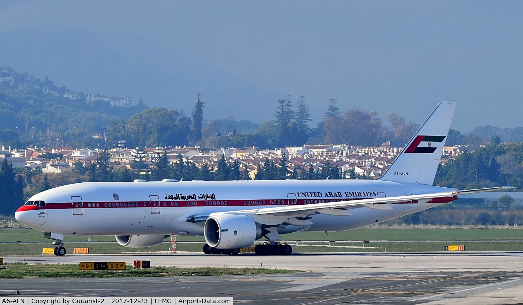 A6-ALN, 1999 Boeing 777-2AN/ER C/N 29953, At Malaga