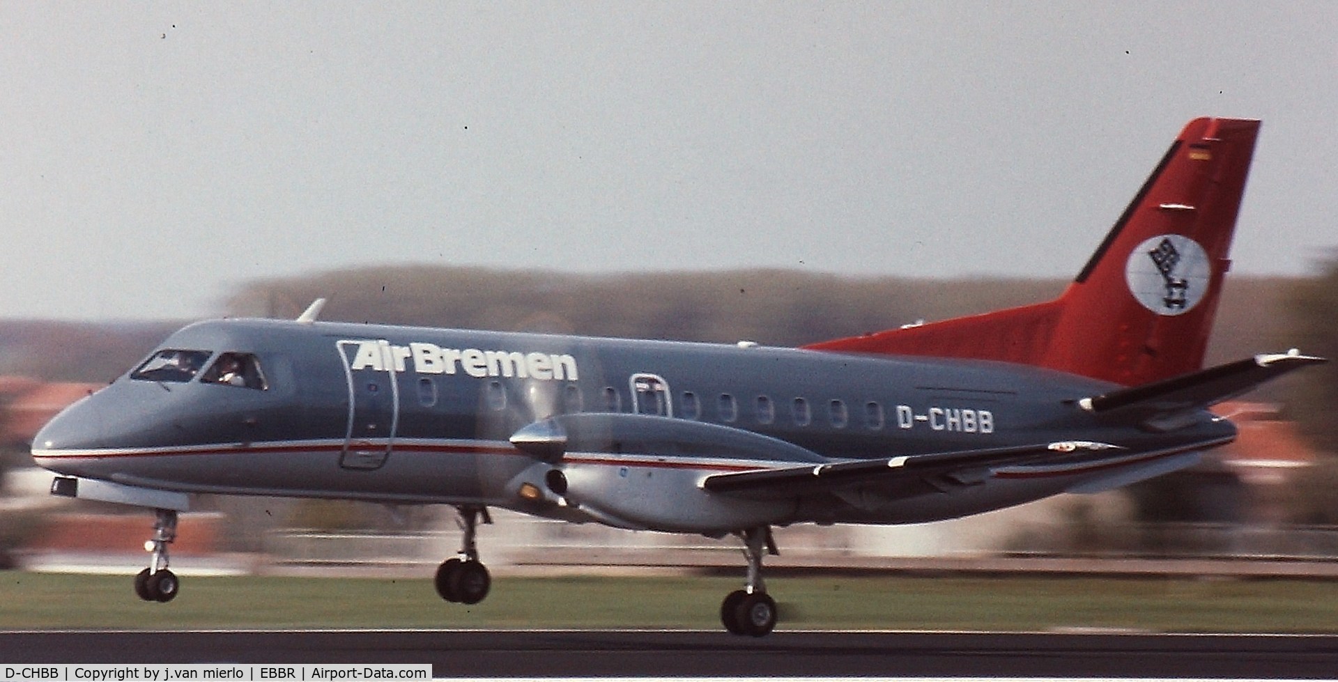 D-CHBB, 1989 Saab 340A C/N 340A-144, Landing Brussels, 25L