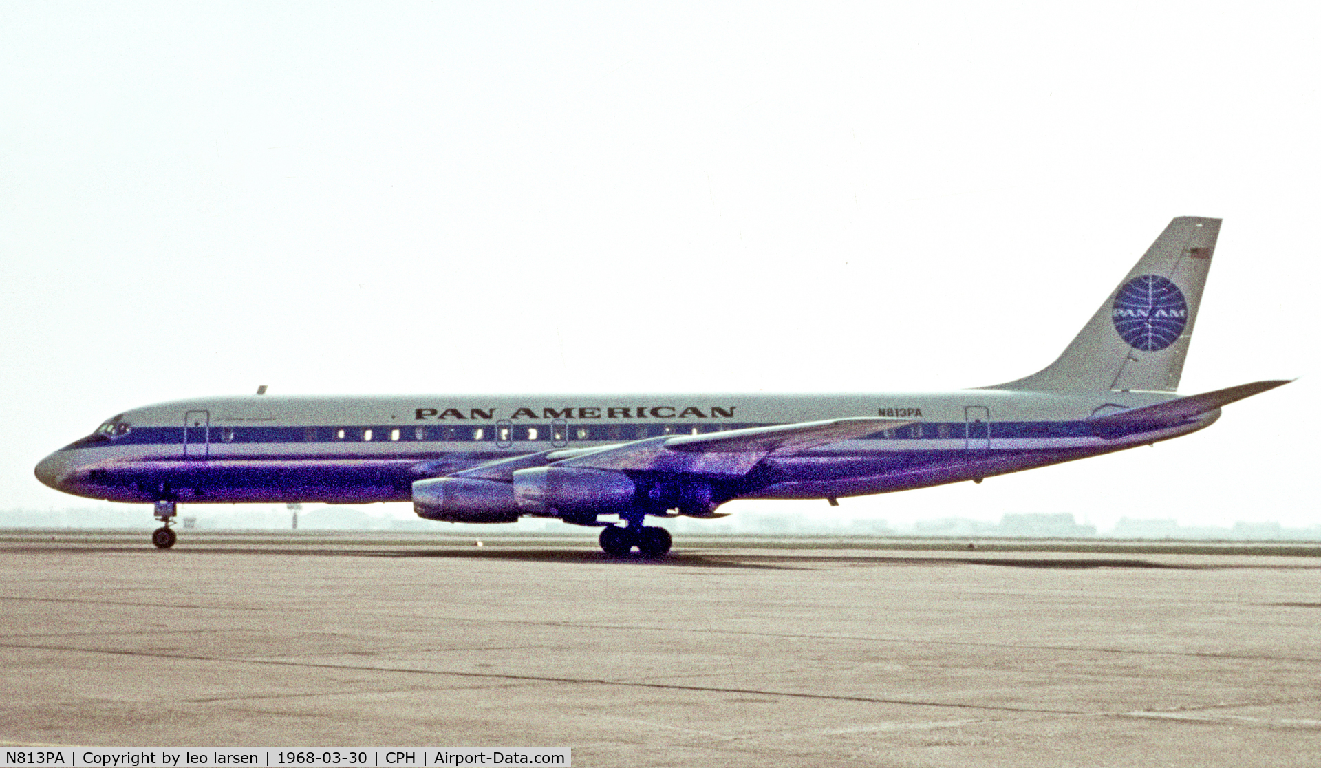 N813PA, 1960 Douglas DC-8-33 C/N 45266, Copenhagen 30.3.1968