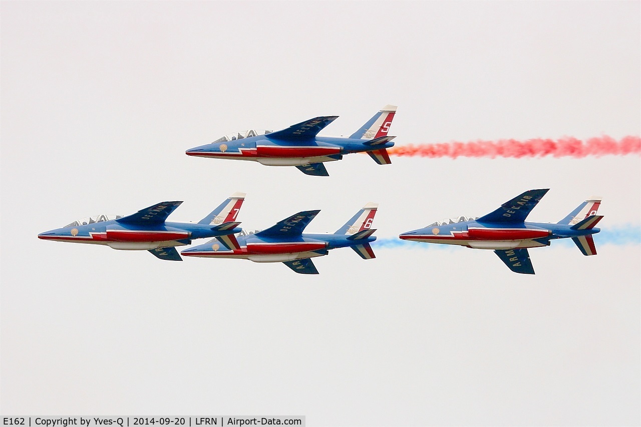 E162, Dassault-Dornier Alpha Jet E C/N E162, Dassault-Dornier Alpha Jet E (F-TERJ), Athos 5 of Patrouille de France 2014, On display, Rennes-St Jacques airport (LFRN-RNS) Air show 2014