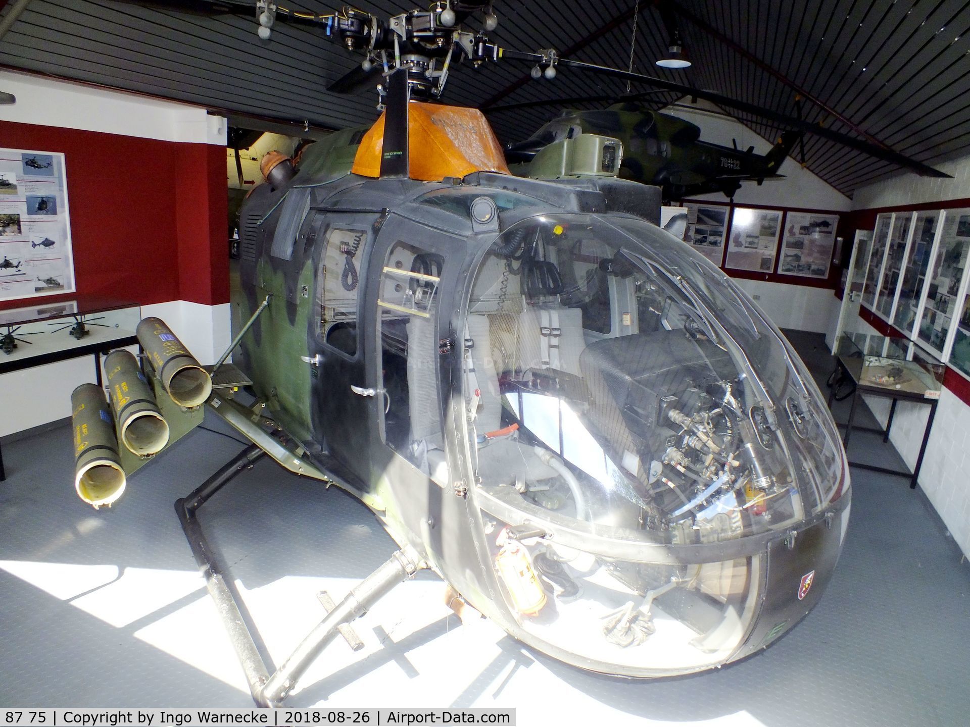 87 75, MBB Bo.105P C/N 6175, MBB Bo 105P PAH-1 at the Hubschraubermuseum (helicopter museum), Bückeburg