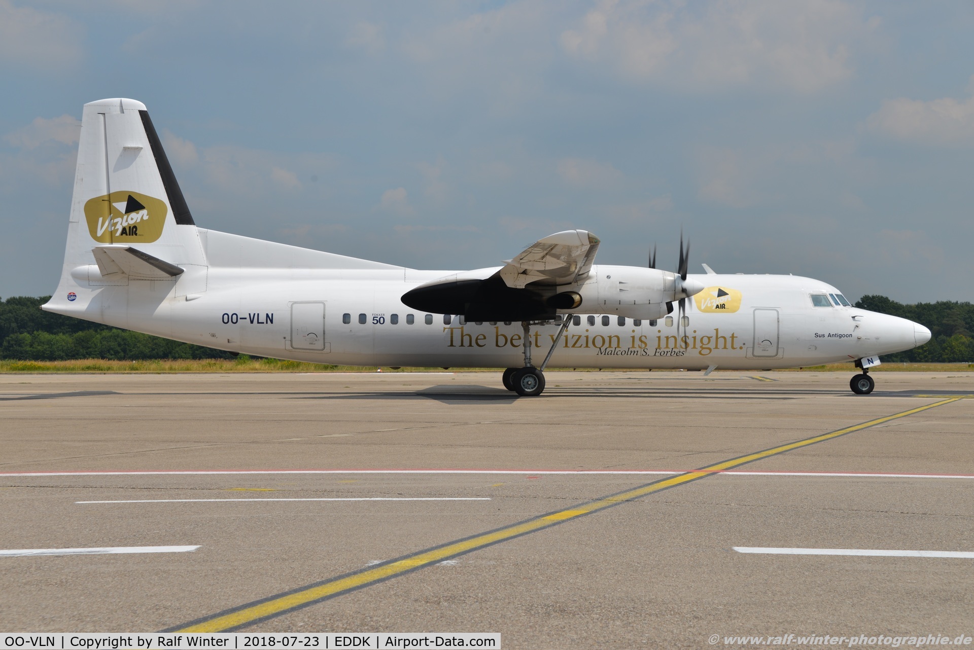 OO-VLN, 1989 Fokker 50 C/N 20145, Fokker 50 F27 Mark 050 - VG VLM VLM Airlines - 20145 - OO-VLN - 23.07.2018 - CGN