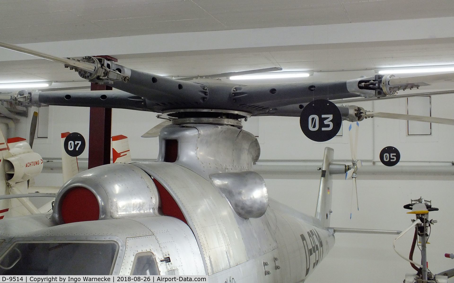 D-9514, 1964 Bolkow Bo 46 C/N V-1, Bölkow Bo 46 at the Hubschraubermuseum (helicopter museum), Bückeburg