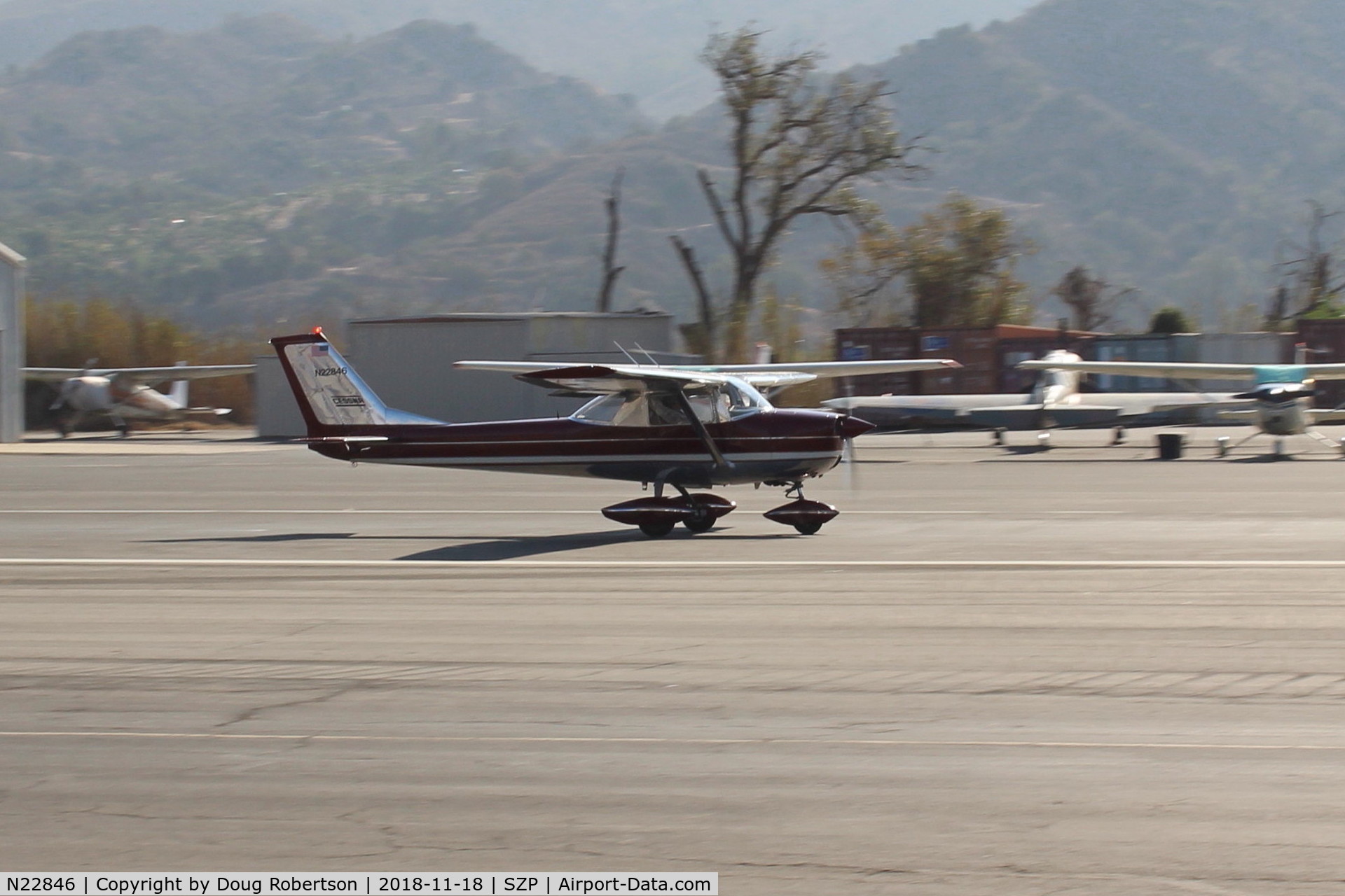 N22846, 1968 Cessna 150H C/N 15068559, 1968 Cessna 150H, Continental O-200 100 Hp, stunning polish and refinish, landing roll Rwy 22