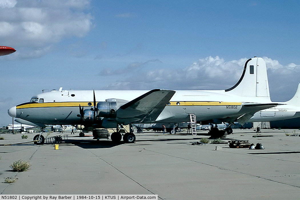 N51802, 1945 Douglas C-54G Skymaster C/N 35930, N51802   Douglas C-54G-1-DO Skymaster [35930] (Skymaster Aviation) Tucson-Int'l~N 15/10/1984